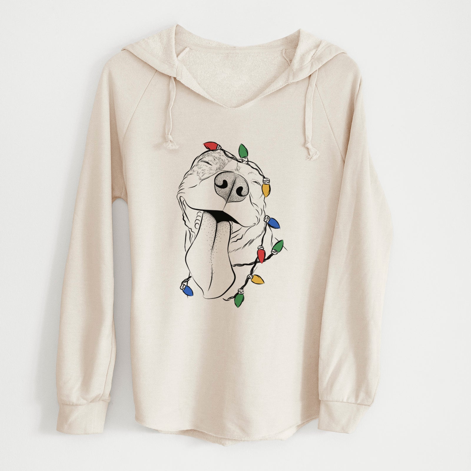 Christmas Lights Xena the American Staffordshire Terrier - Cali Wave Hooded Sweatshirt