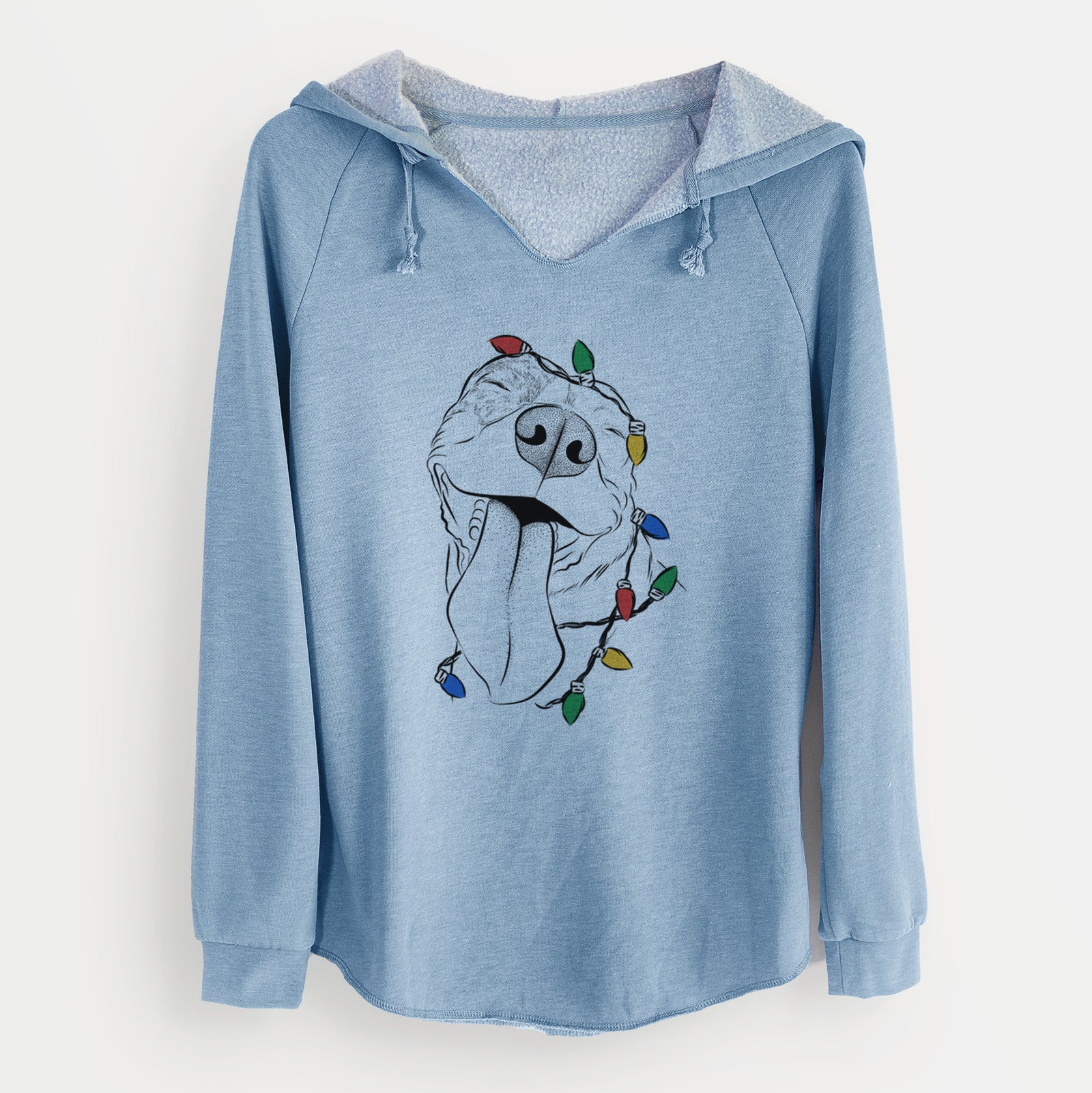 Christmas Lights Xena the American Staffordshire Terrier - Cali Wave Hooded Sweatshirt