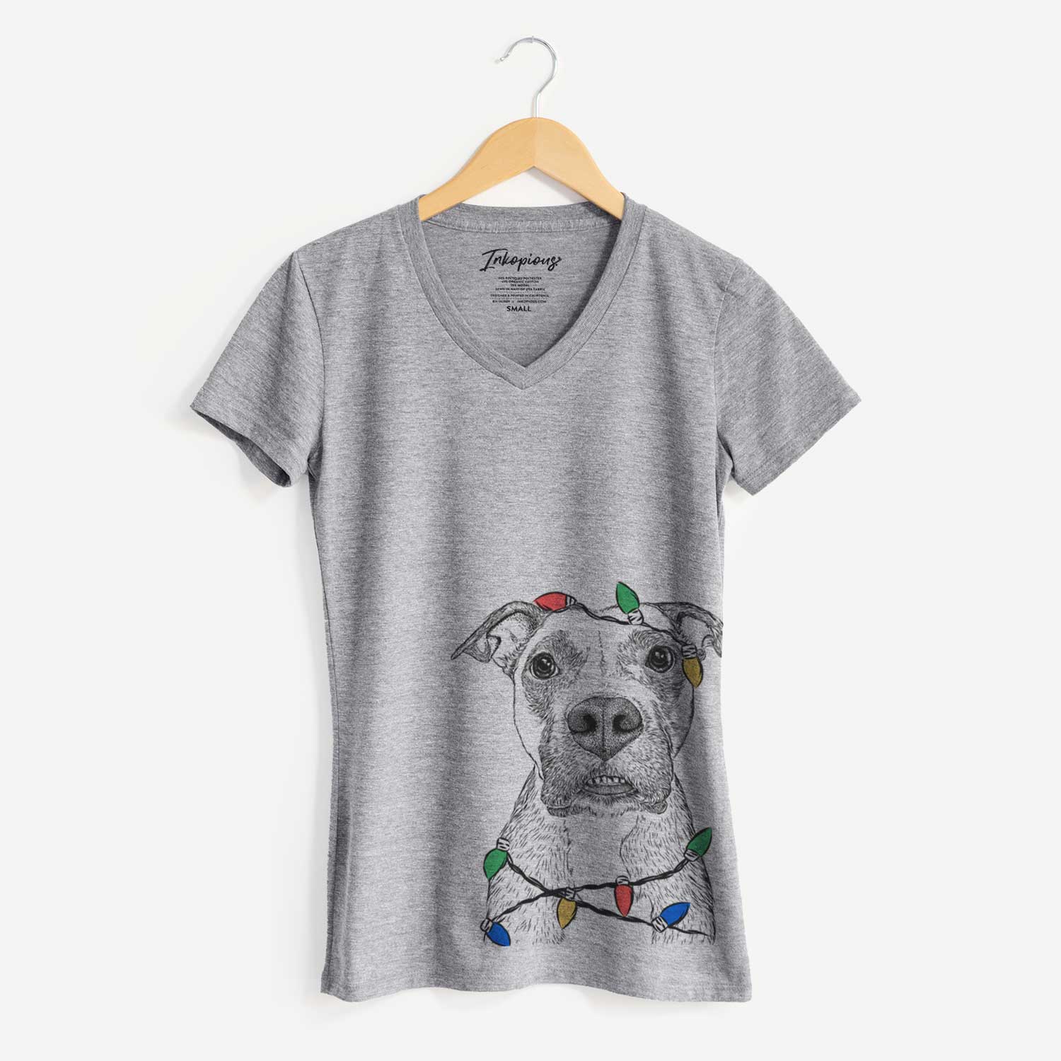 Christmas Lights Xena the Mixed Breed - Women's V-neck Shirt