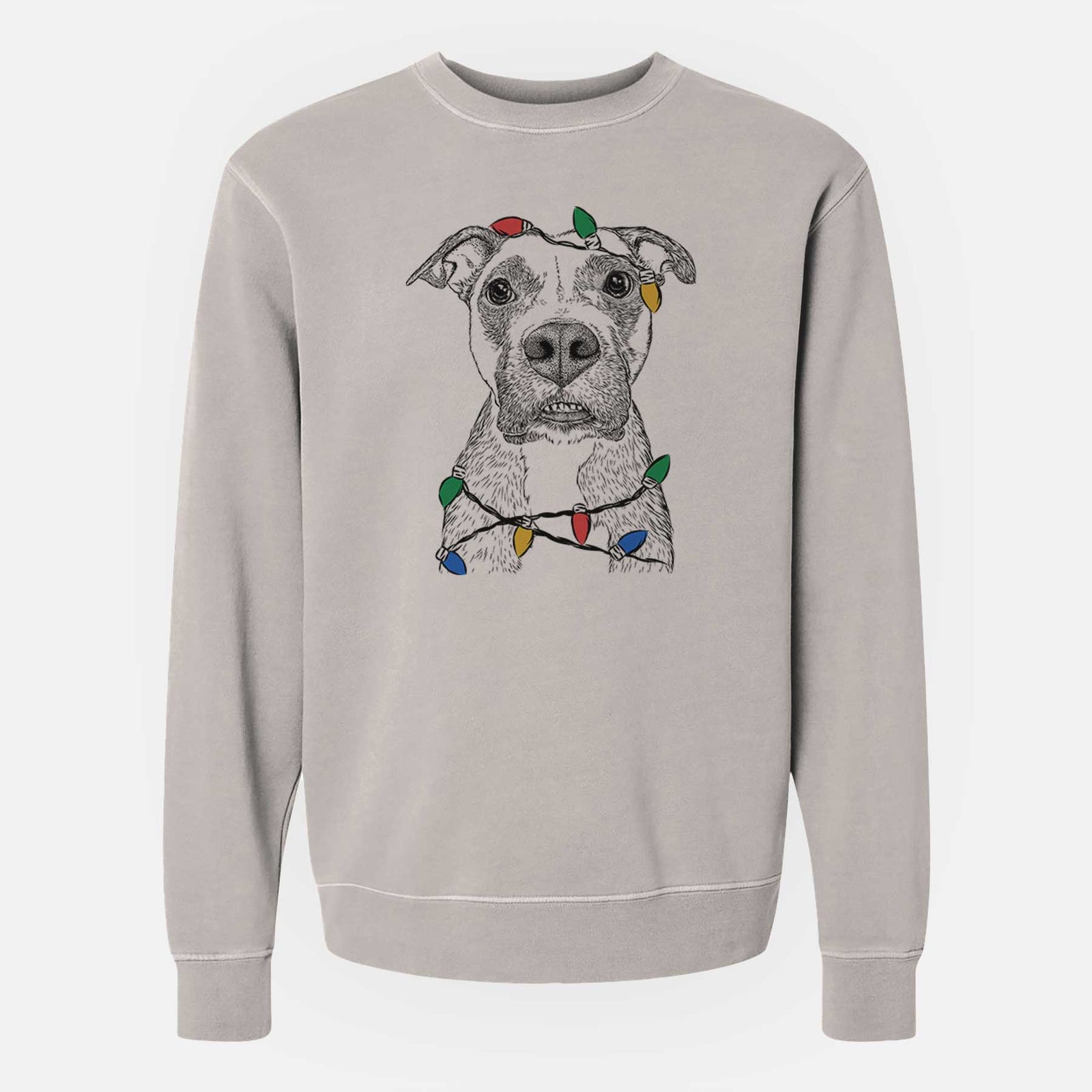Christmas Lights Xena the Mixed Breed - Unisex Pigment Dyed Crew Sweatshirt
