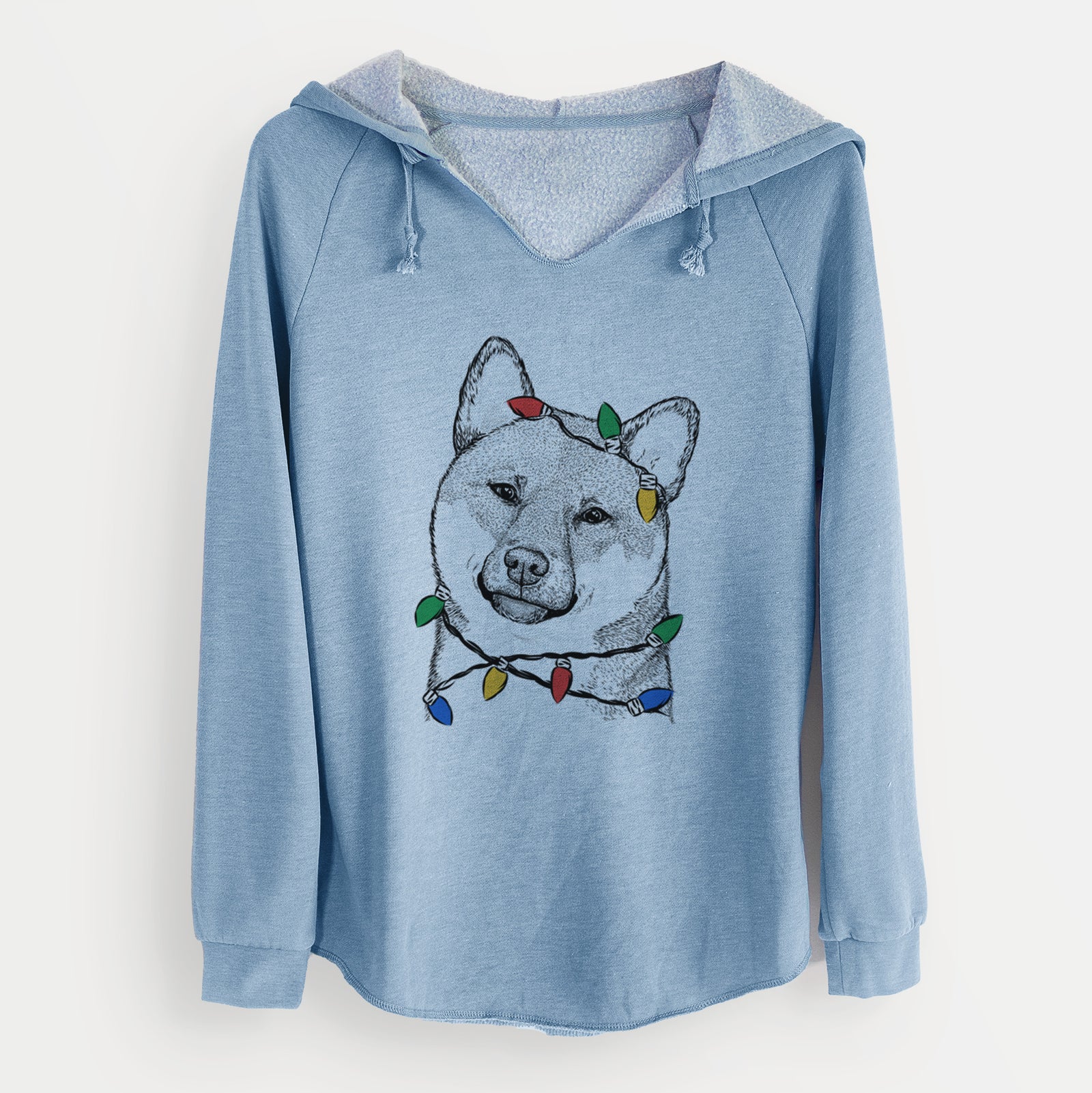 Christmas Lights Yakuza the Shiba Inu - Cali Wave Hooded Sweatshirt