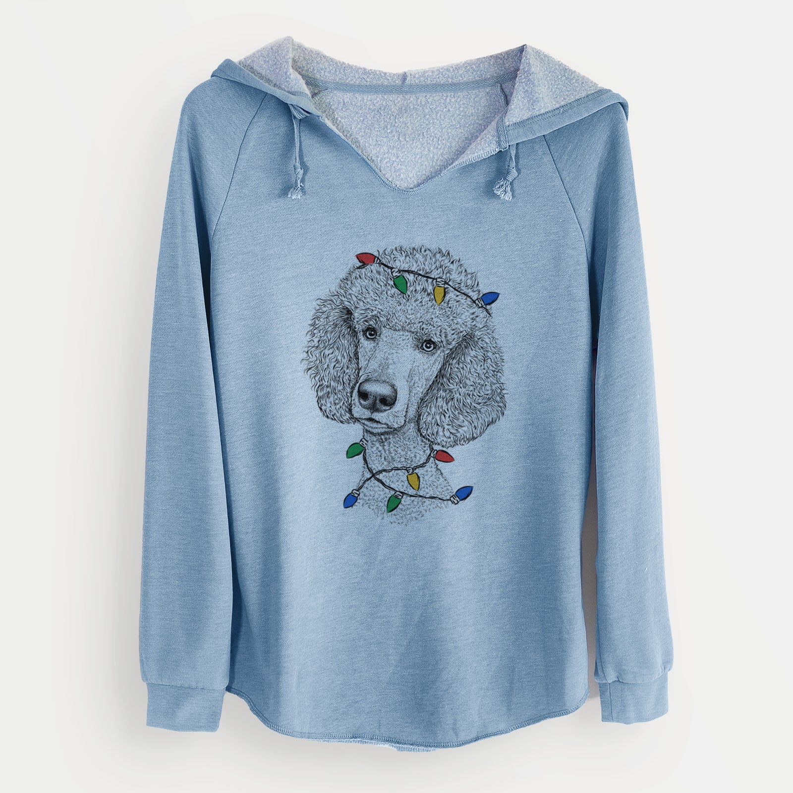 Christmas Lights Yuki the Poodle - Cali Wave Hooded Sweatshirt