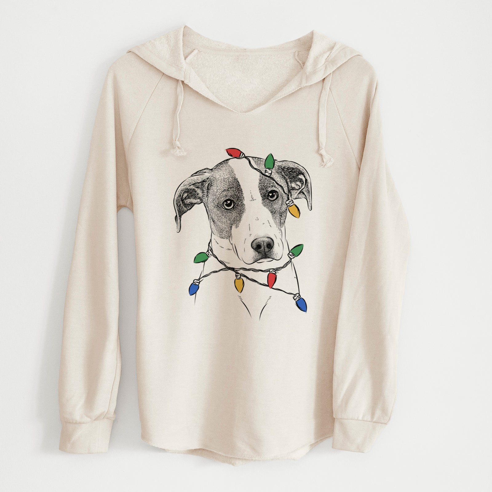 Christmas Lights Zephyr the Pointer Mix - Cali Wave Hooded Sweatshirt