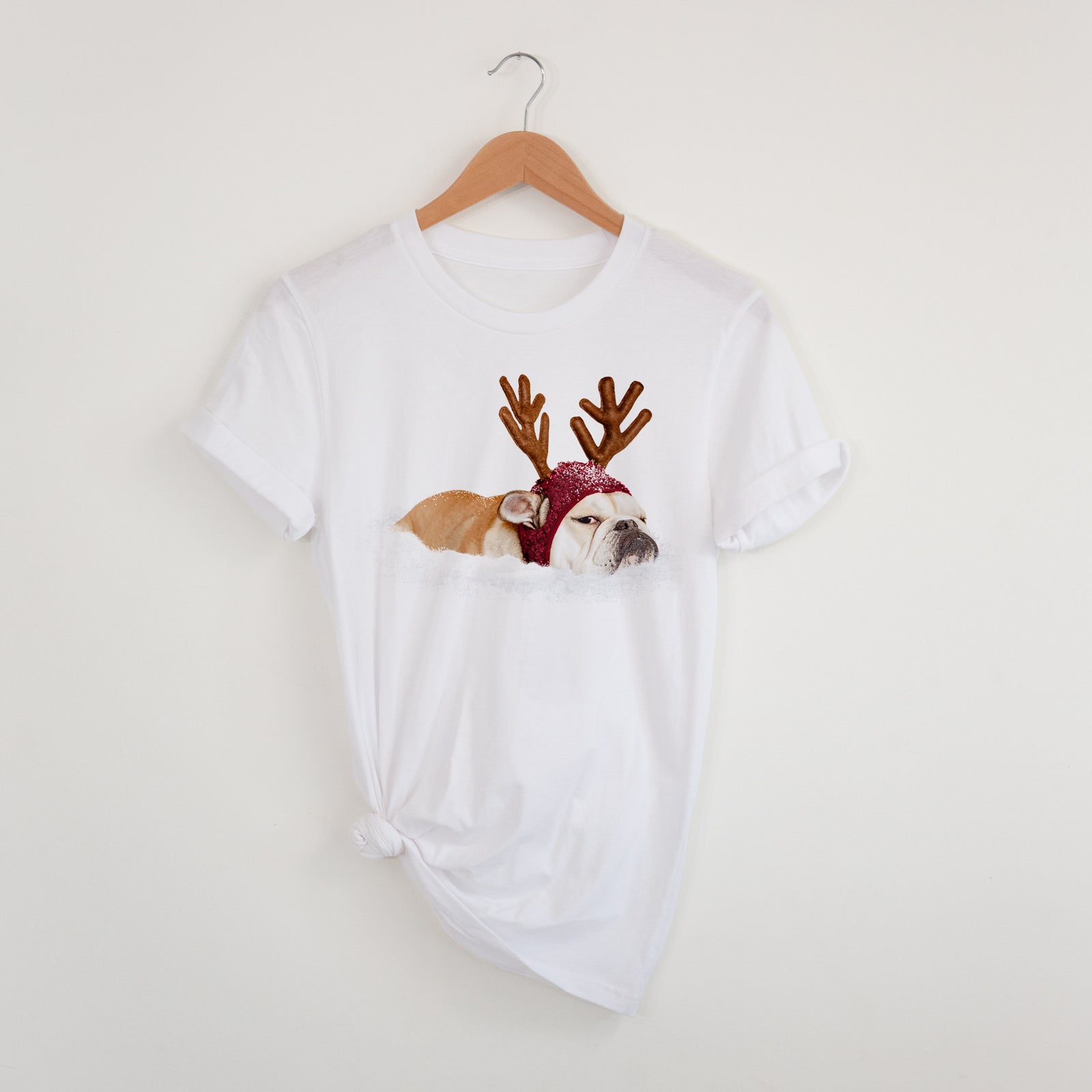 'LIMITED EDITION' design on a MG grumpy reindeer bulldog