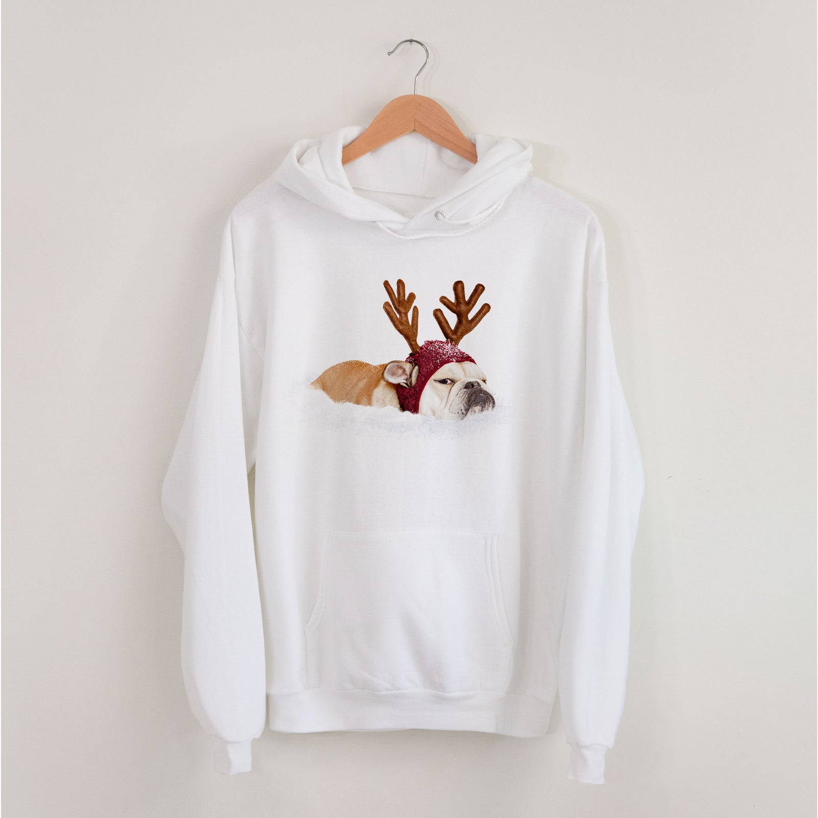 'LIMITED EDITION' design on a MG grumpy reindeer bulldog