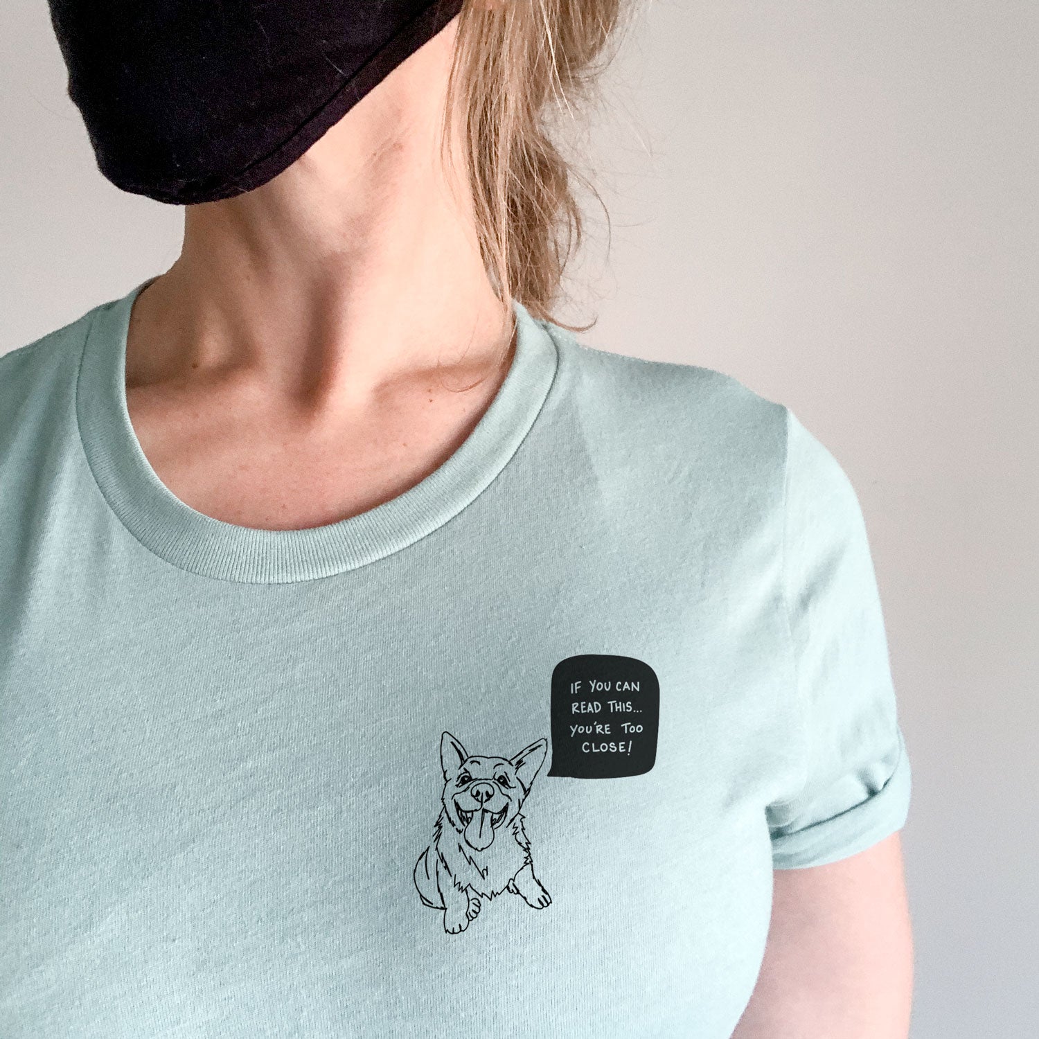 Too Close Corgi Puppy - Unisex Crewneck