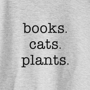 books. cats. plants.
