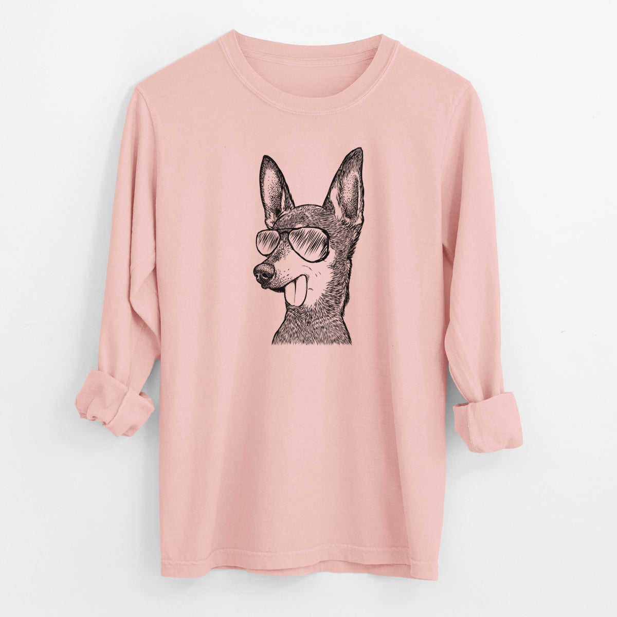 Aviator Aaron the Chihuahua - Men's Heavyweight 100% Cotton Long Sleeve