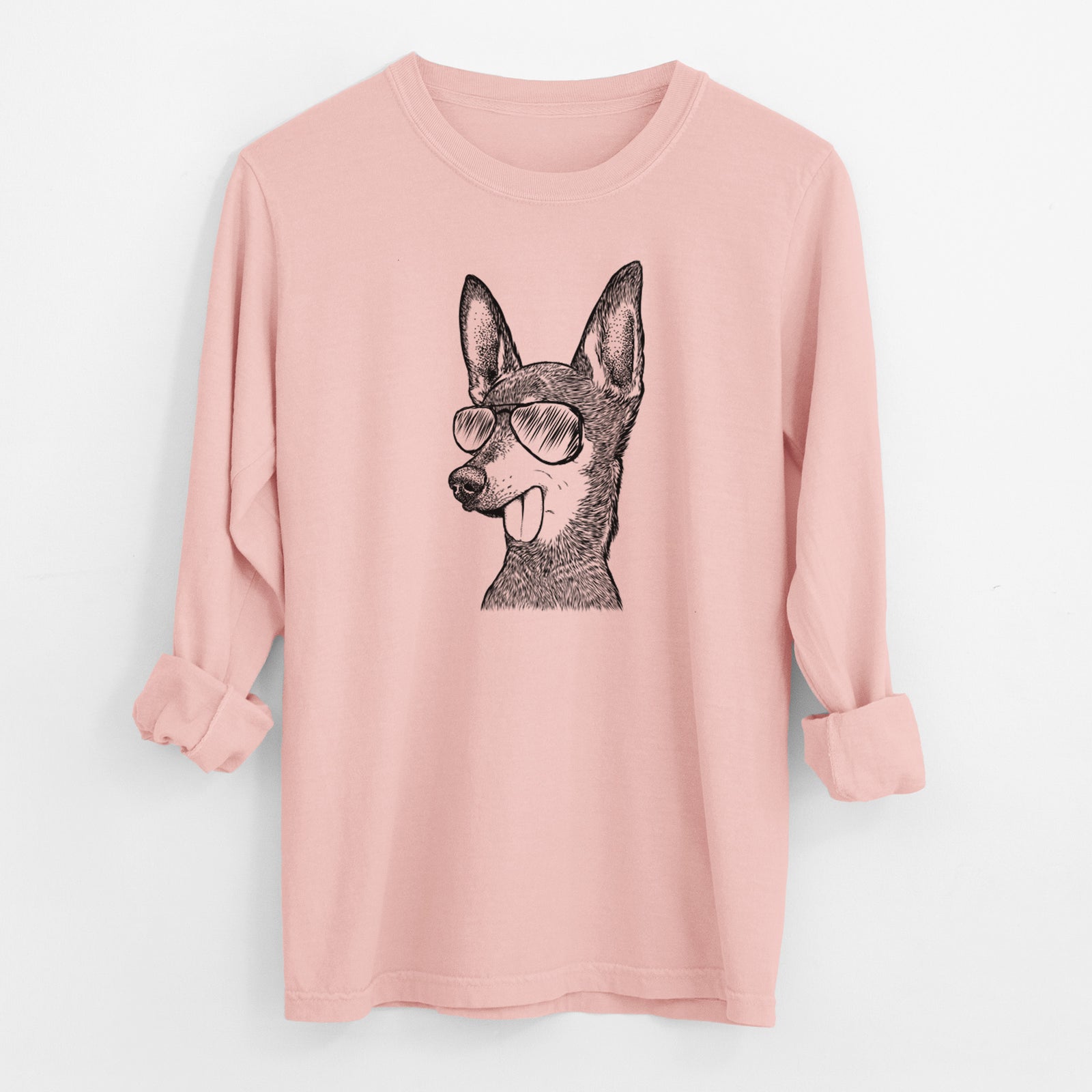 Aviator Aaron the Chihuahua - Men's Heavyweight 100% Cotton Long Sleeve