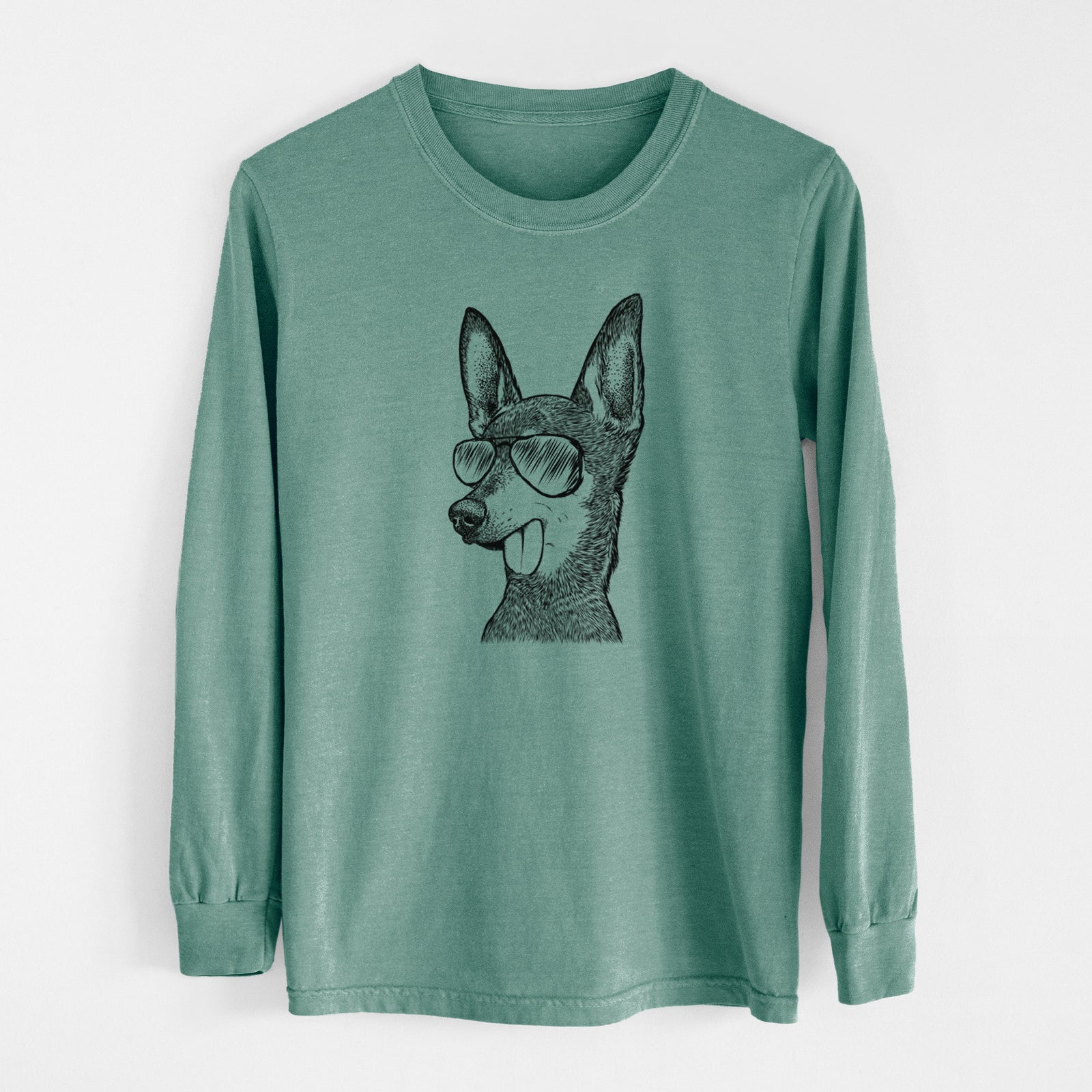 Aviator Aaron the Chihuahua - Men's Heavyweight 100% Cotton Long Sleeve