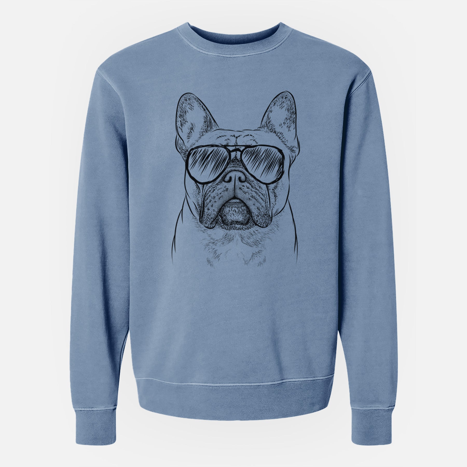 Aviator Acelynn the French Bulldog - Unisex Pigment Dyed Crew Sweatshirt