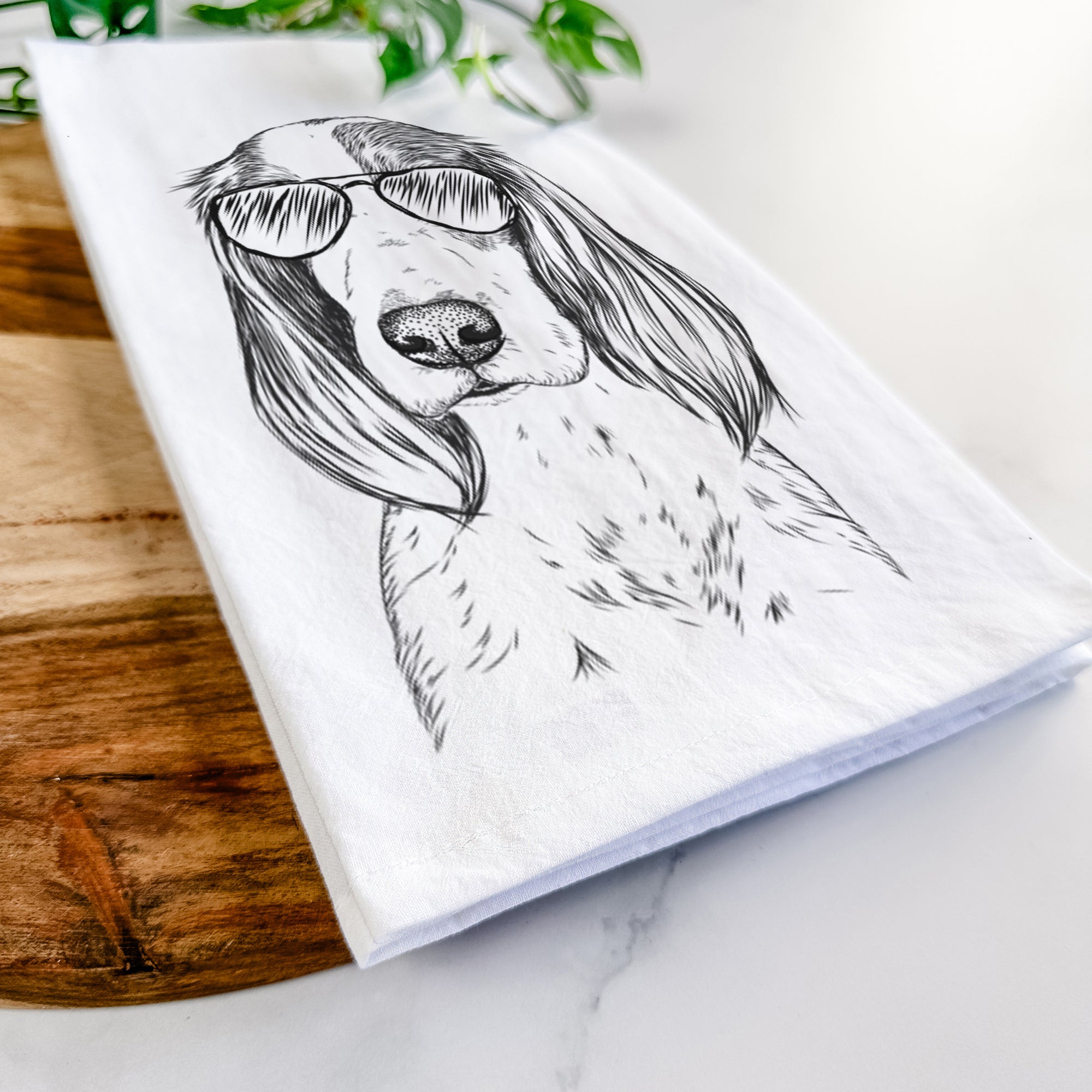 Aline the Irish Red and White Setter Tea Towel