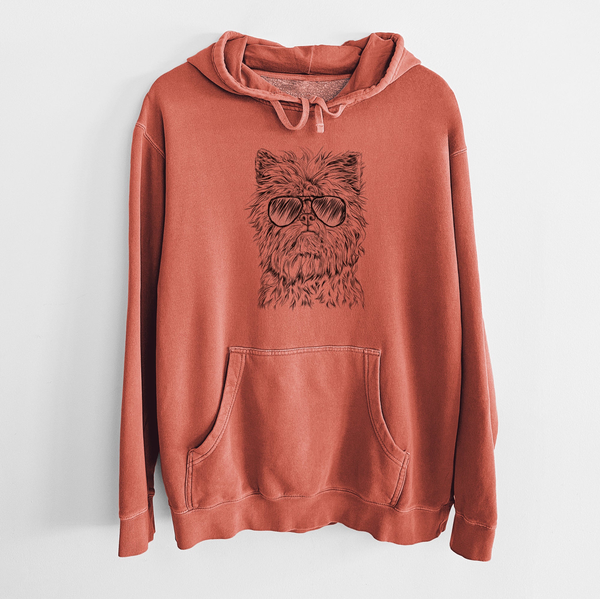 Aviator Alvin the Affenpinscher - Unisex Pigment Dyed Hoodie