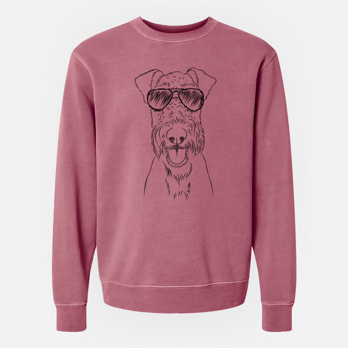 Aviator Andy the Airedale Terrier - Unisex Pigment Dyed Crew Sweatshirt