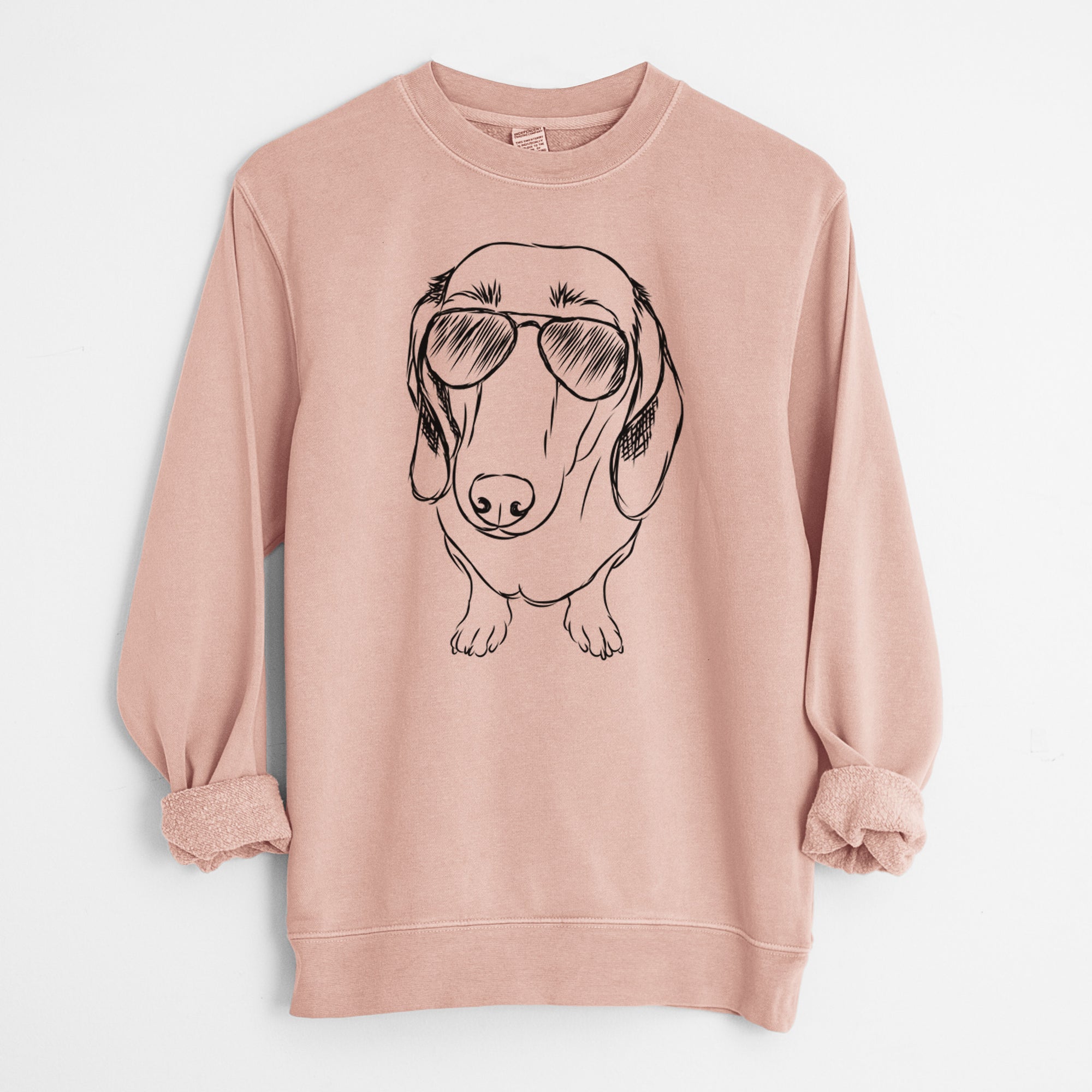 Aviator Annabelle the Dachshund - Unisex Pigment Dyed Crew Sweatshirt