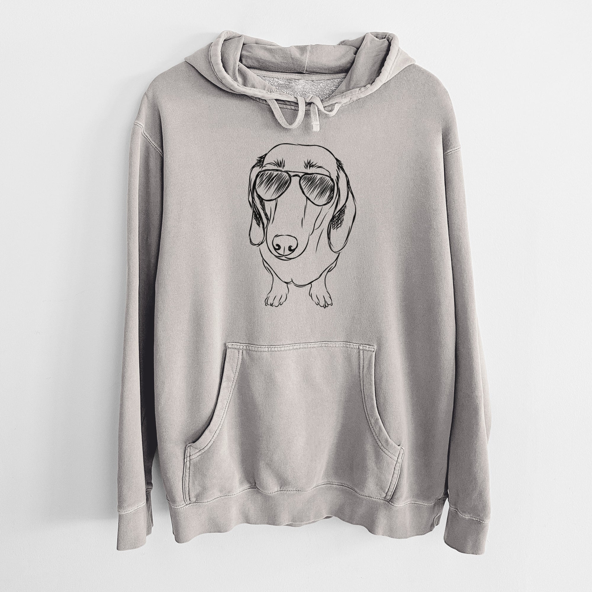 Aviator Annabelle the Dachshund - Unisex Pigment Dyed Hoodie