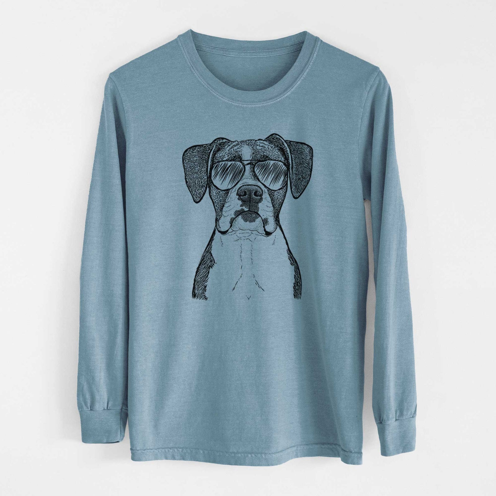 Aviator Annie the Boxer - Men's Heavyweight 100% Cotton Long Sleeve