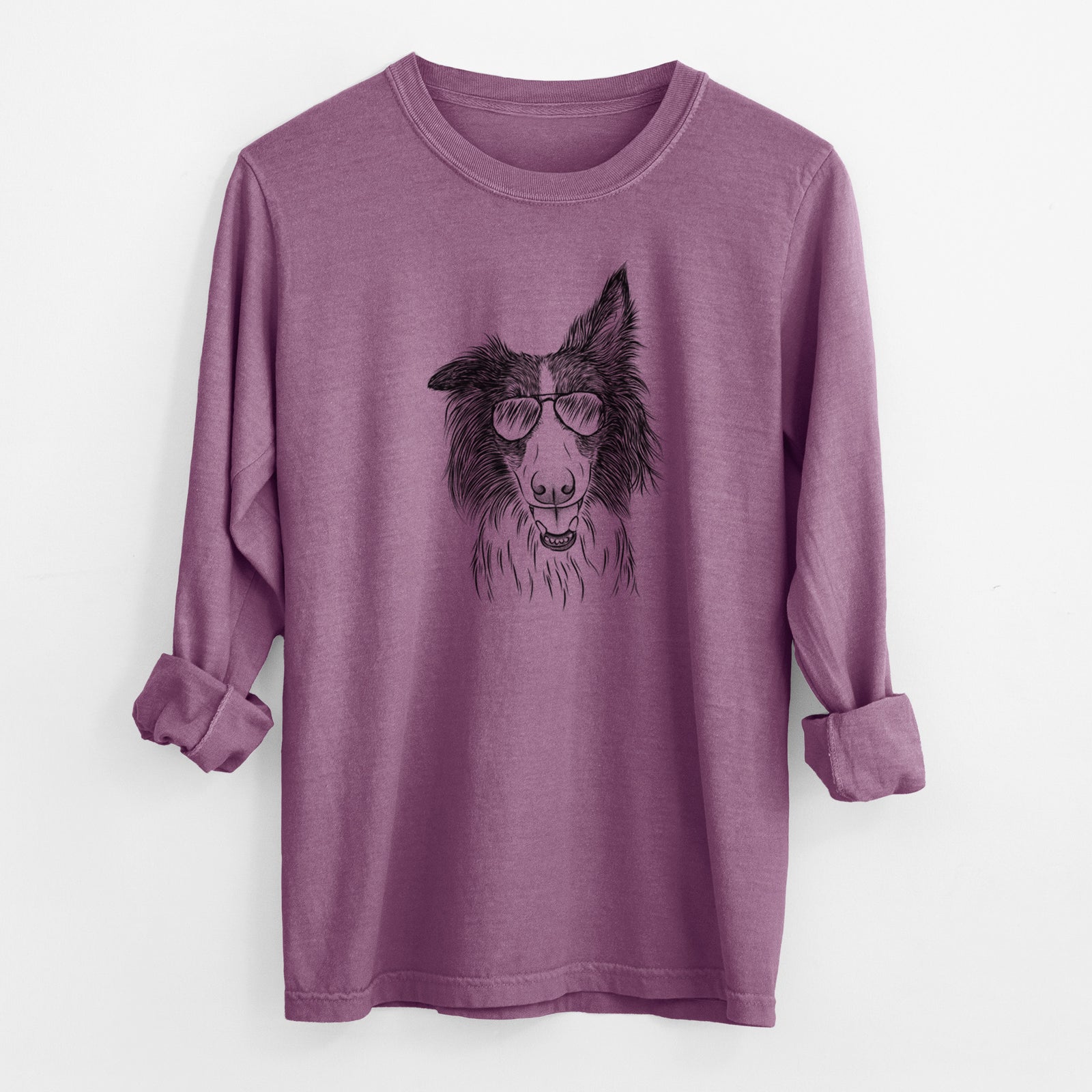 Aviator Archie the Silken Windhound - Men's Heavyweight 100% Cotton Long Sleeve