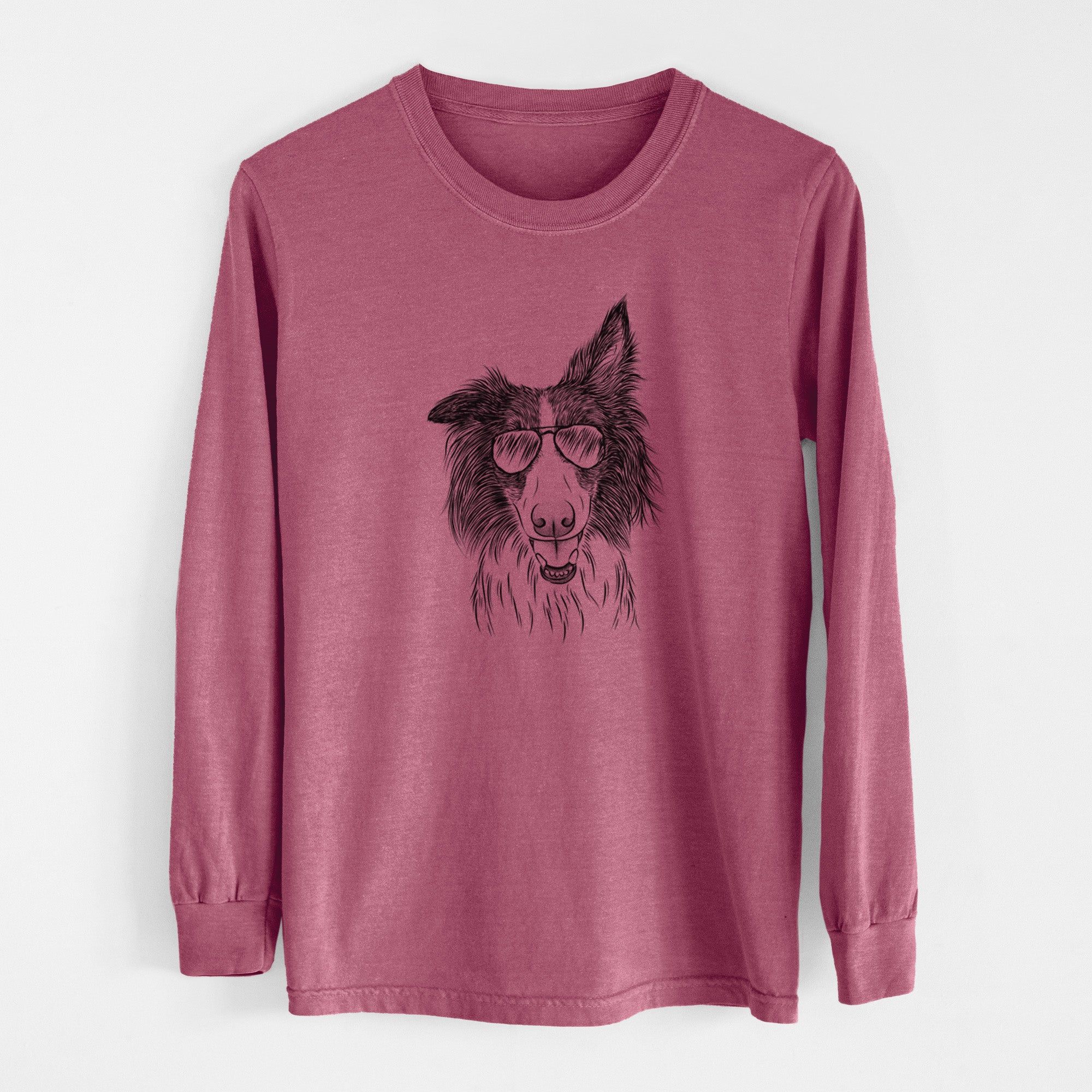 Aviator Archie the Silken Windhound - Men's Heavyweight 100% Cotton Long Sleeve