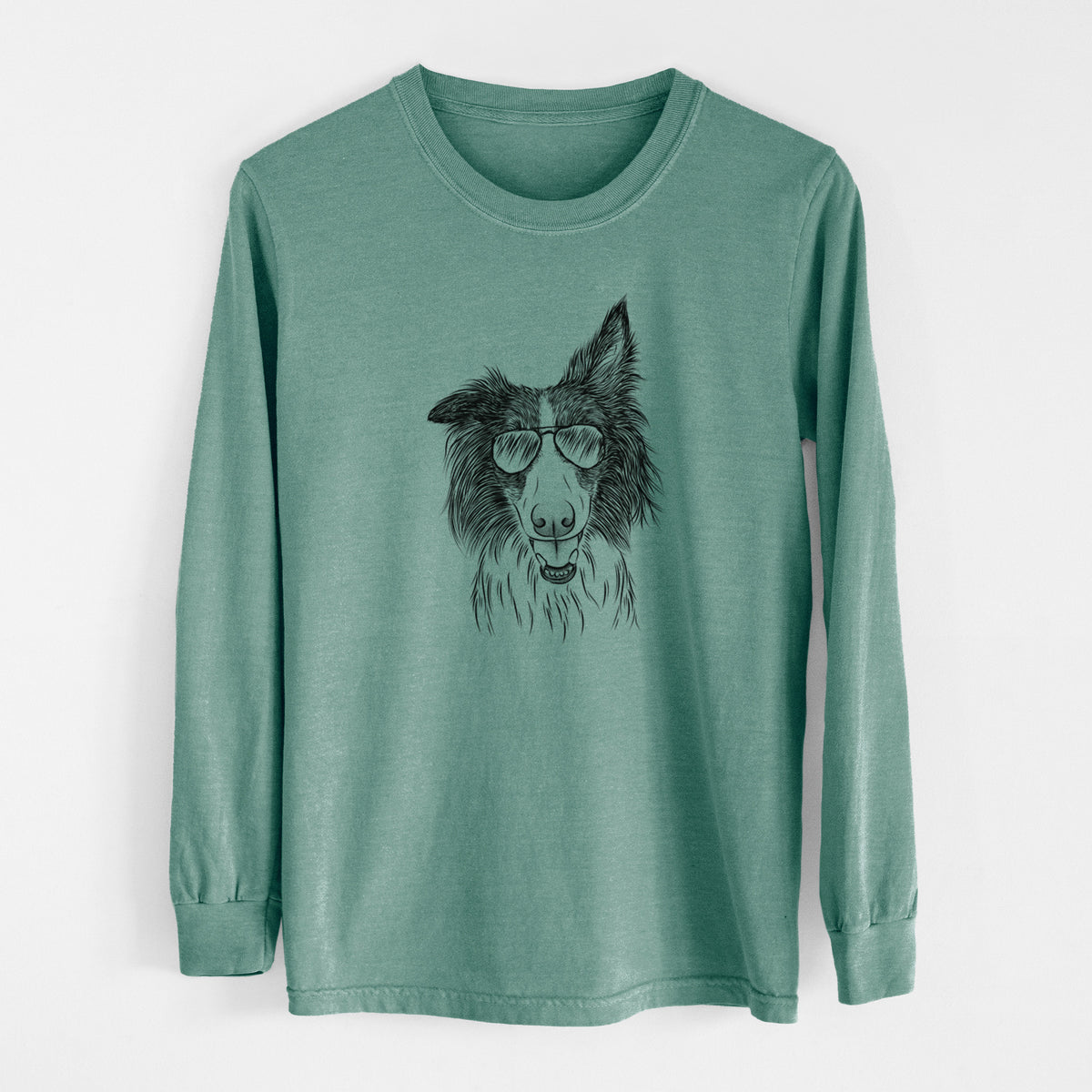 Aviator Archie the Silken Windhound - Men's Heavyweight 100% Cotton Long Sleeve