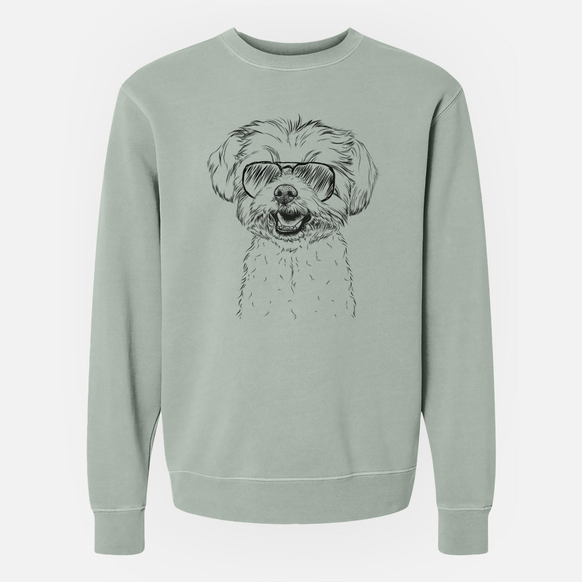 Aviator Aspen the Morkie - Unisex Pigment Dyed Crew Sweatshirt