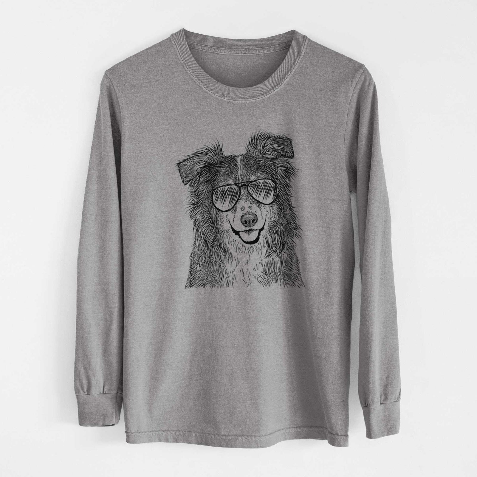 Aviator Aushe the Australian Shepherd - Men's Heavyweight 100% Cotton Long Sleeve