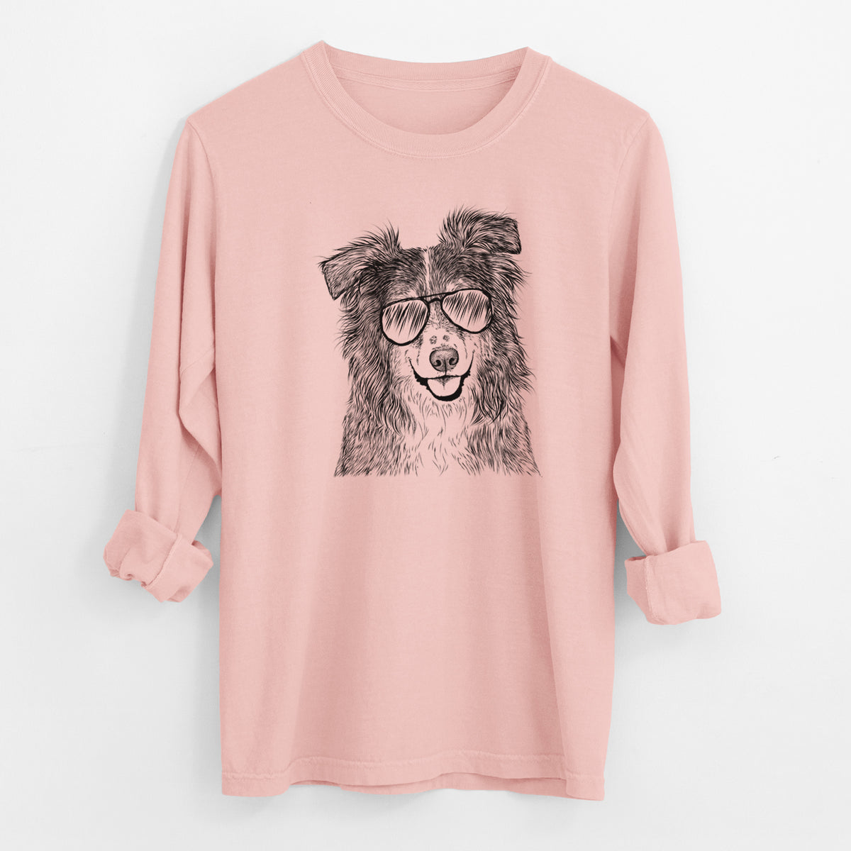 Aviator Aushe the Australian Shepherd - Men's Heavyweight 100% Cotton Long Sleeve