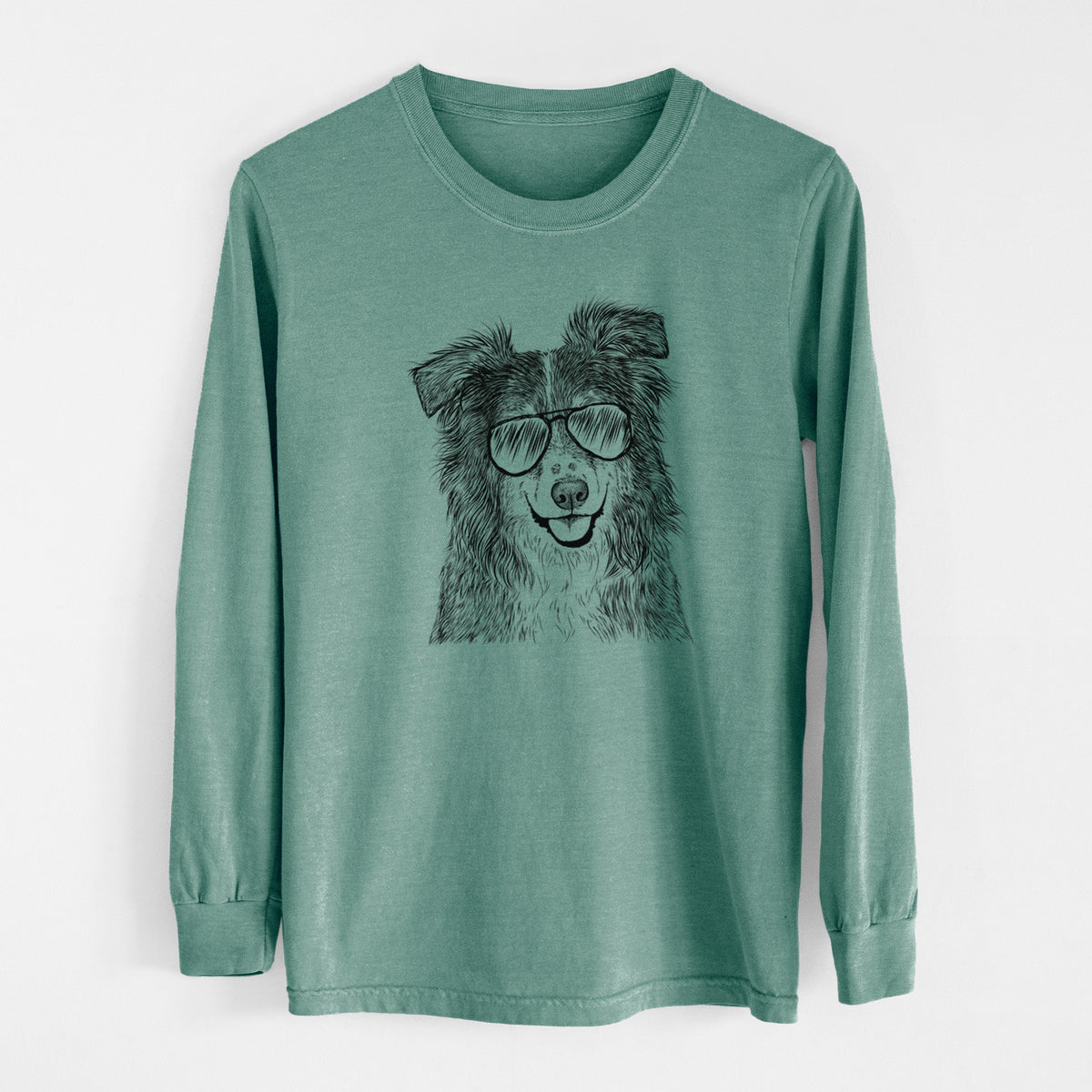 Aviator Aushe the Australian Shepherd - Men's Heavyweight 100% Cotton Long Sleeve
