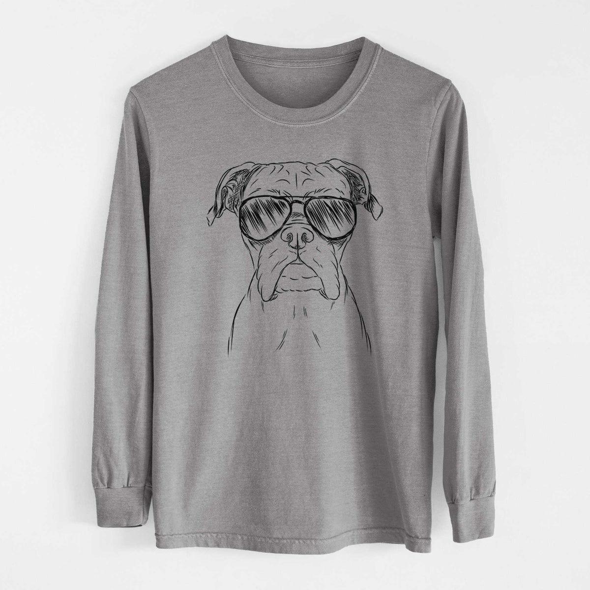 Aviator Axel the Boxer - Men's Heavyweight 100% Cotton Long Sleeve