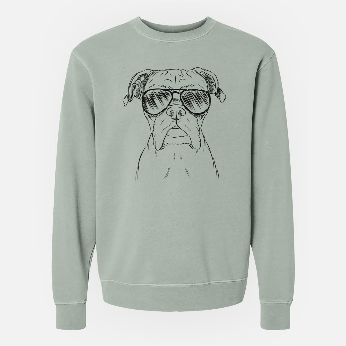Aviator Axel the Boxer - Unisex Pigment Dyed Crew Sweatshirt