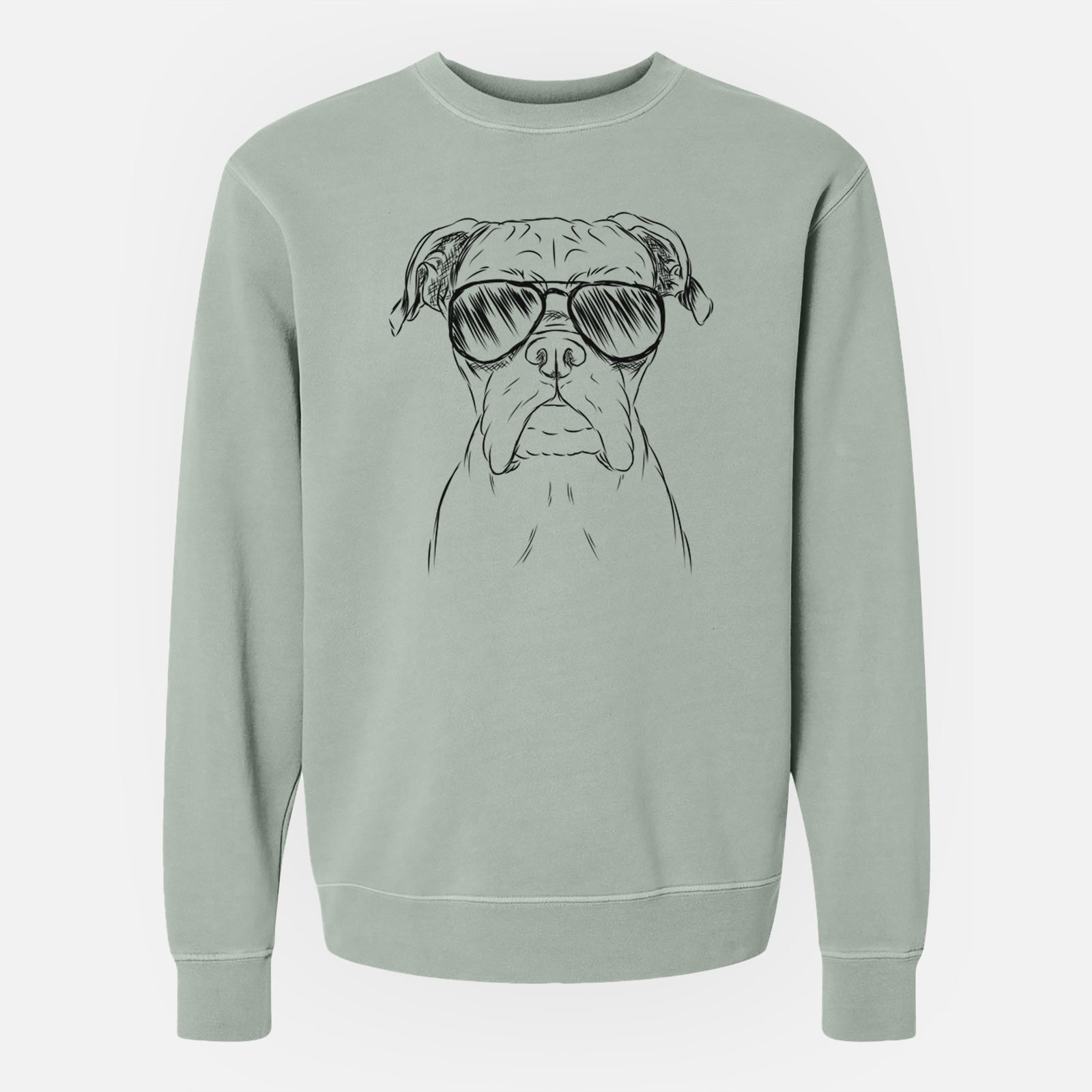 Aviator Axel the Boxer - Unisex Pigment Dyed Crew Sweatshirt