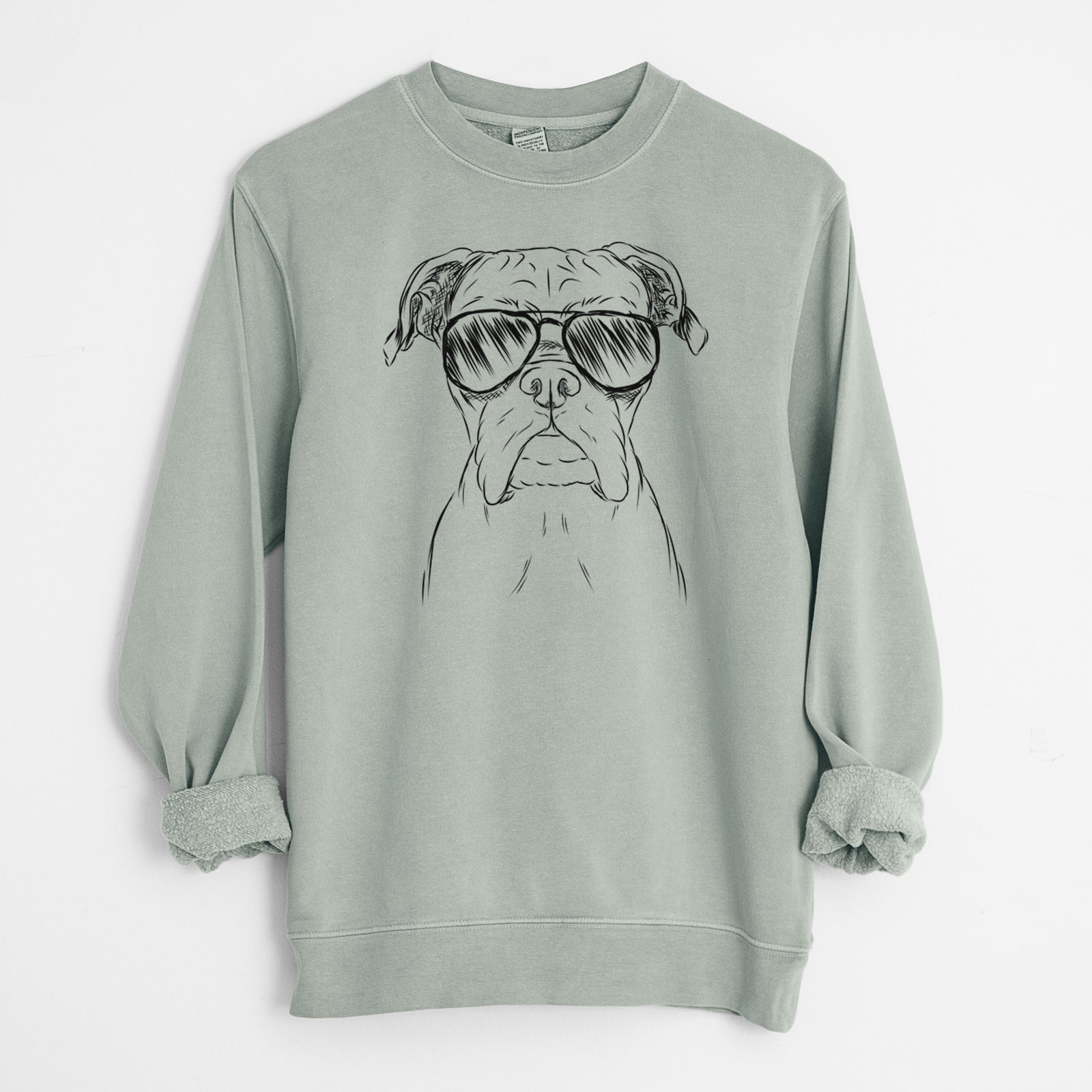 Aviator Axel the Boxer - Unisex Pigment Dyed Crew Sweatshirt