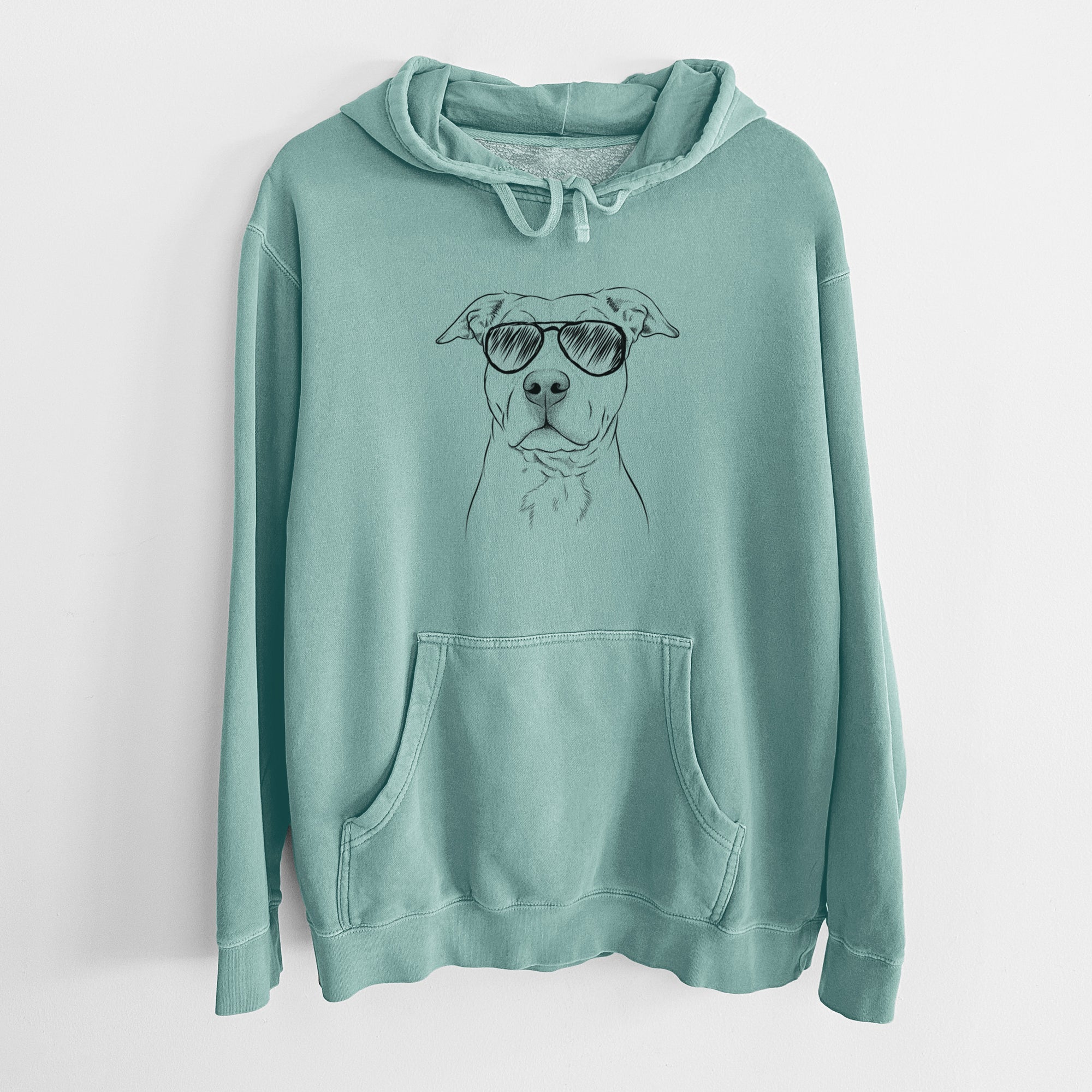 Aviator Bailey the American Staffordshire Terrier - Unisex Pigment Dyed Hoodie