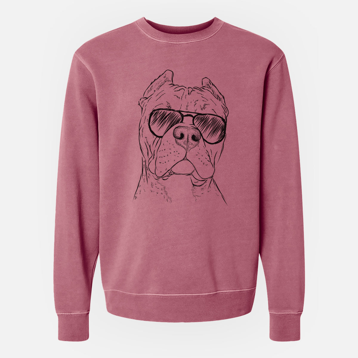 Aviator Bam Bam the Pitbull - Unisex Pigment Dyed Crew Sweatshirt