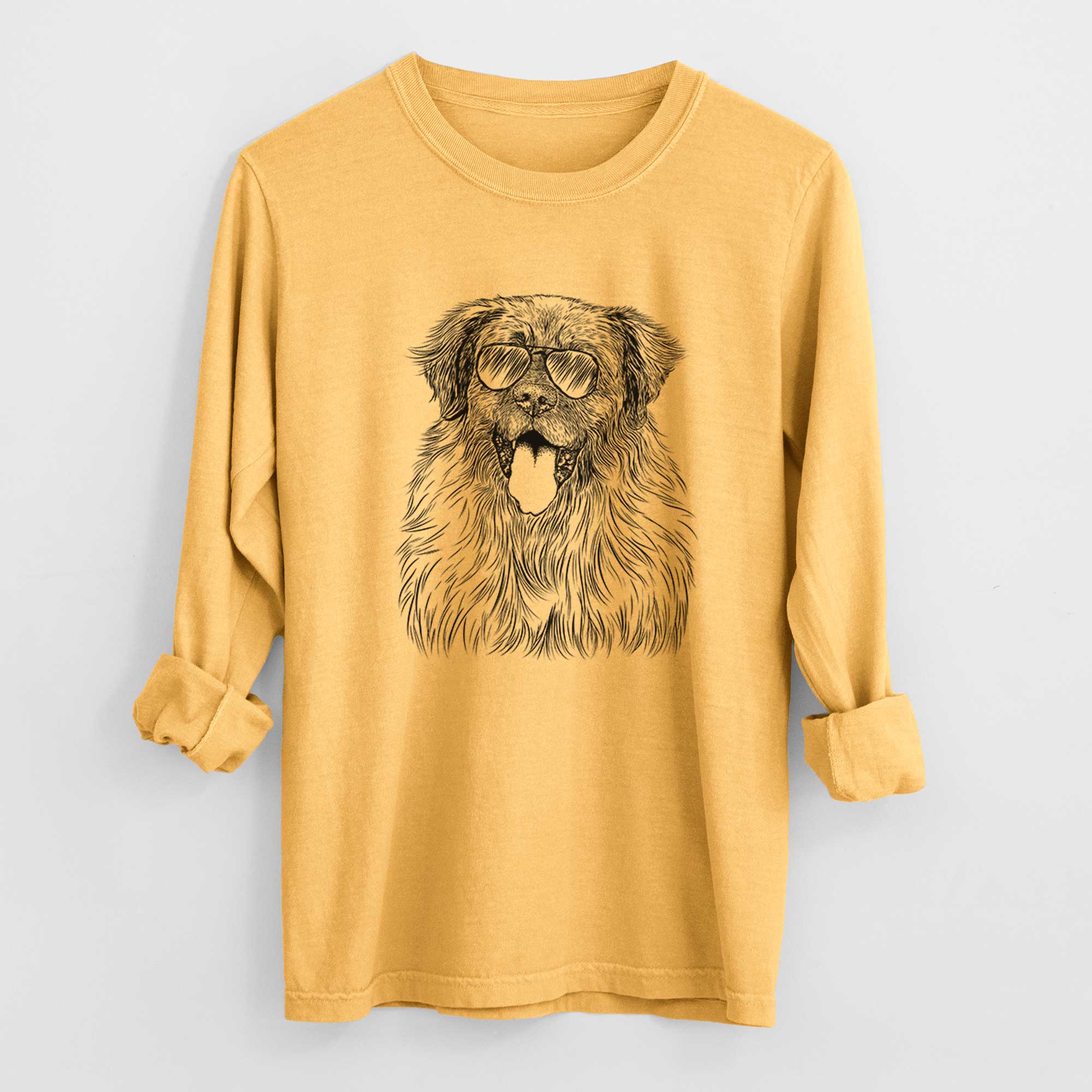 Aviator Bamboo the Leonberger - Men's Heavyweight 100% Cotton Long Sleeve