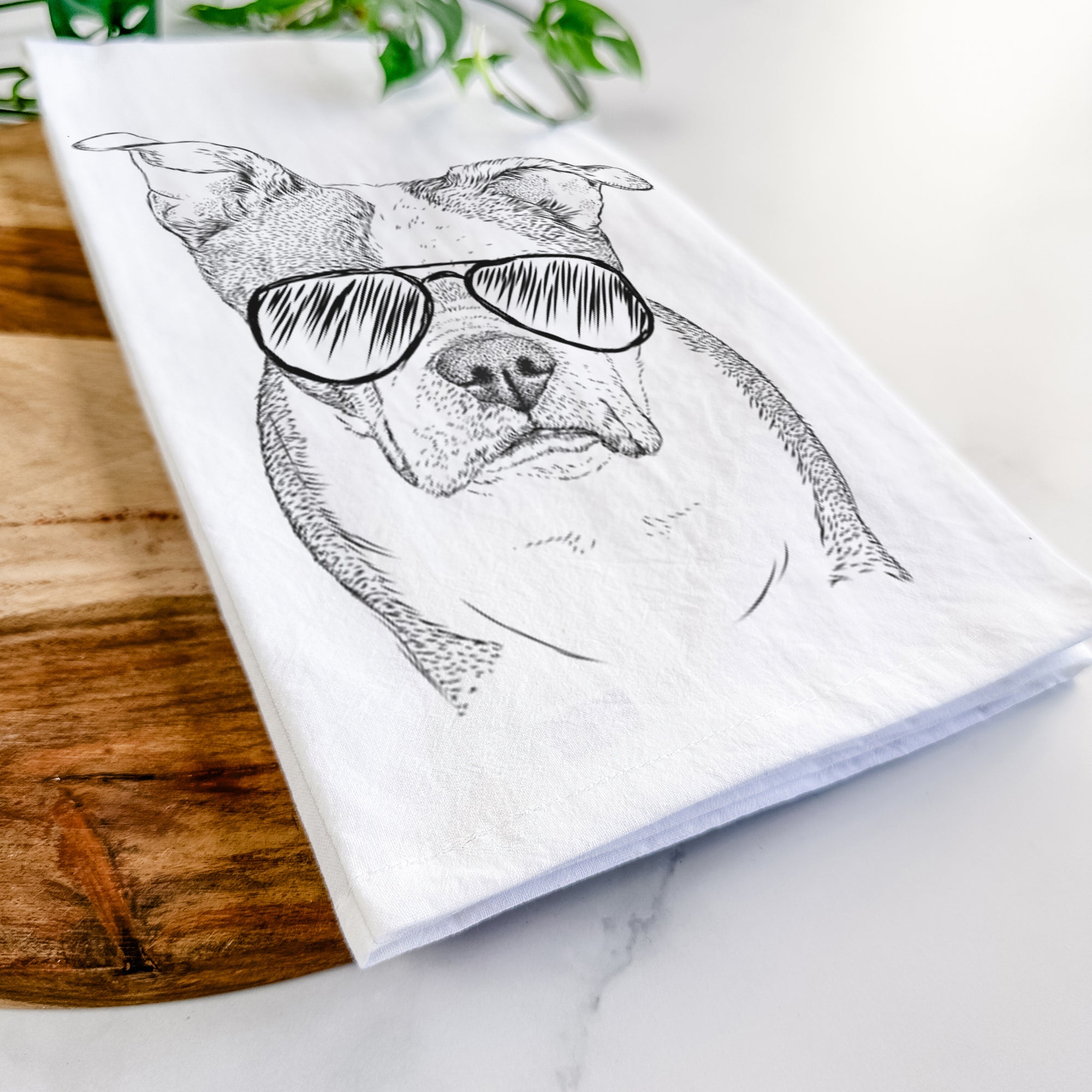 Bandit the Boston Terrier Tea Towel