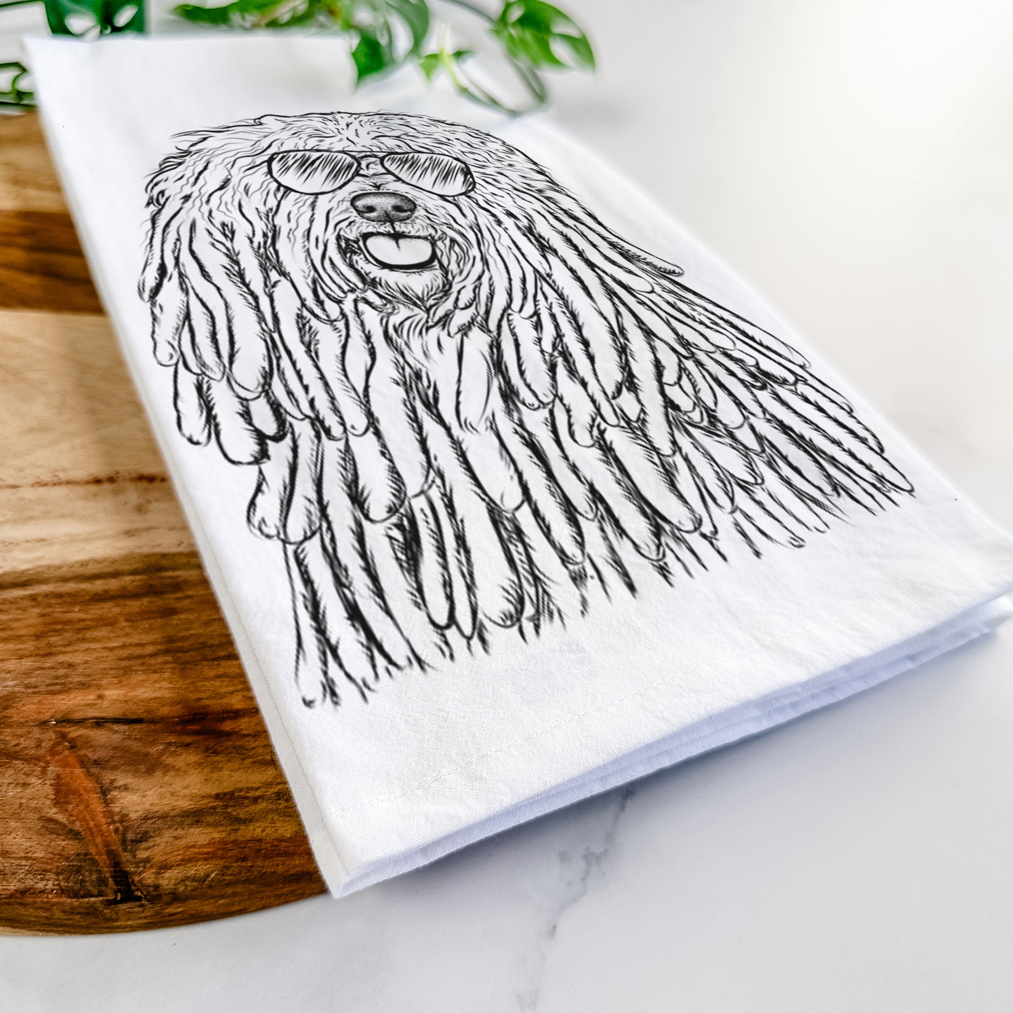 Barry the Komondor Tea Towel