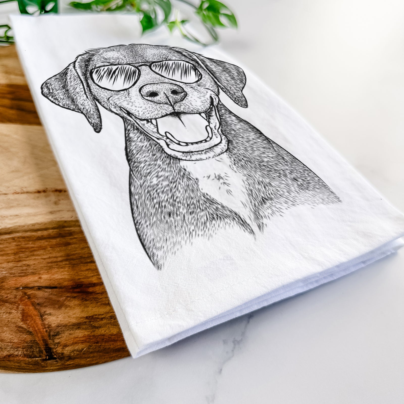 Beaver the Hound Mix Tea Towel