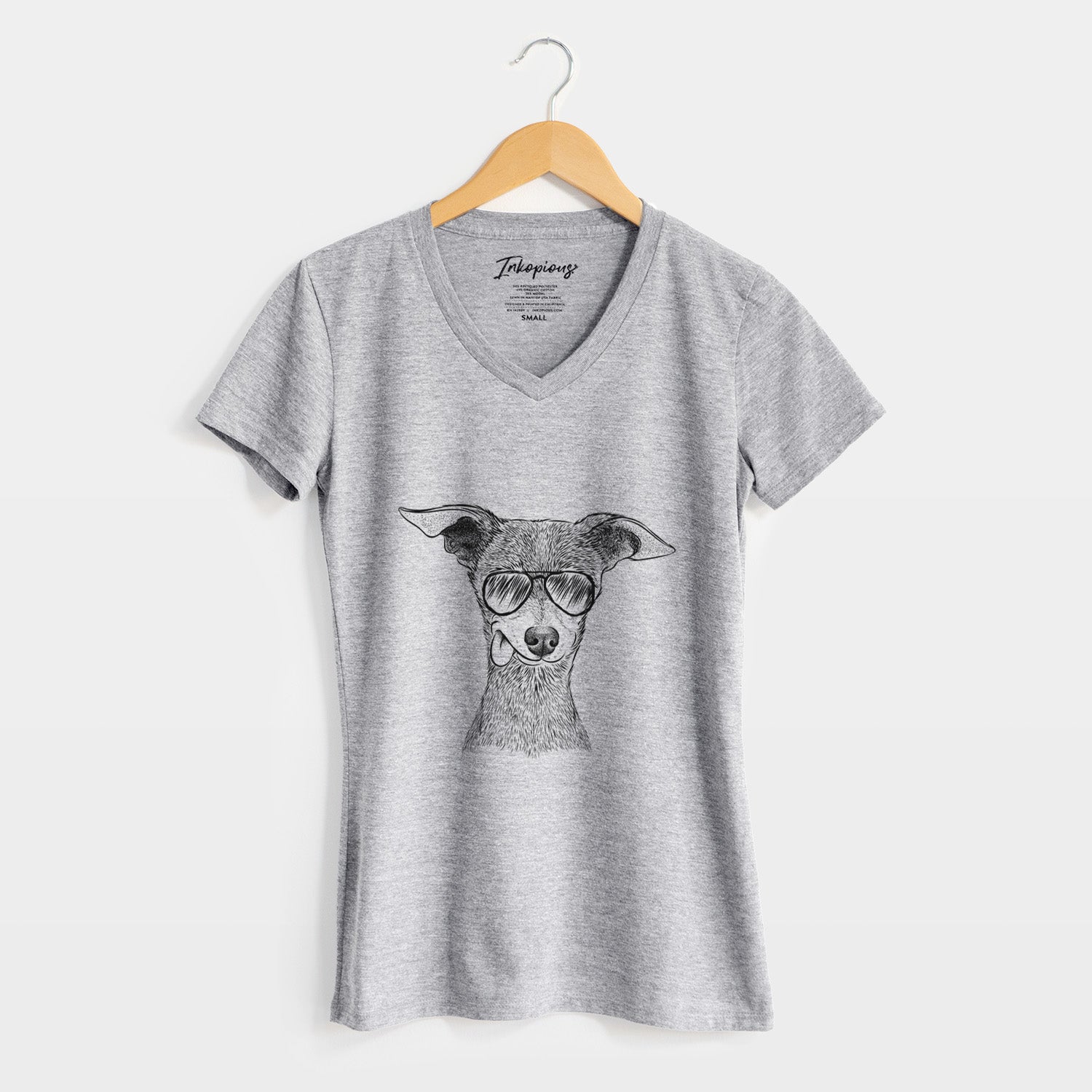 Aviator Bebe the Chihuahua - Women's V-neck Shirt