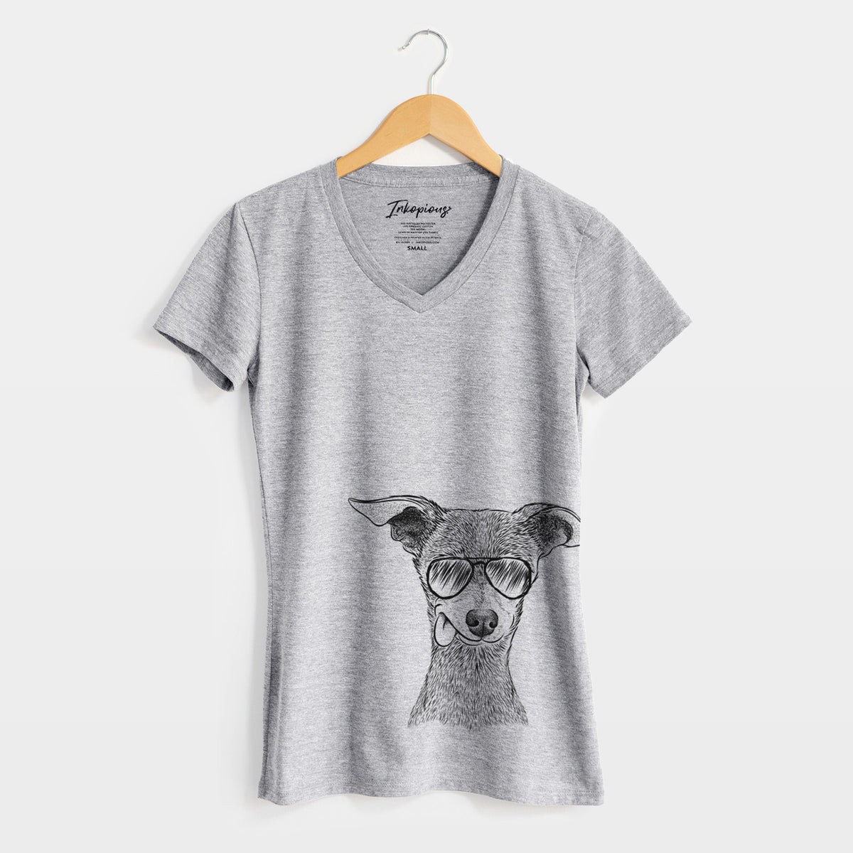 Aviator Bebe the Chihuahua - Women&#39;s V-neck Shirt