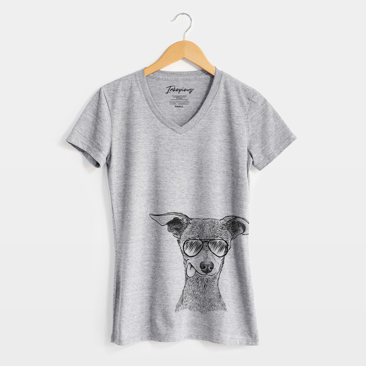 Aviator Bebe the Chihuahua - Women's V-neck Shirt