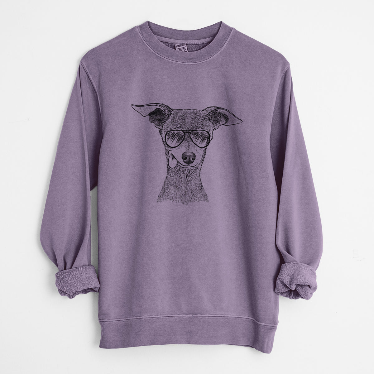 Aviator Bebe the Chihuahua - Unisex Pigment Dyed Crew Sweatshirt