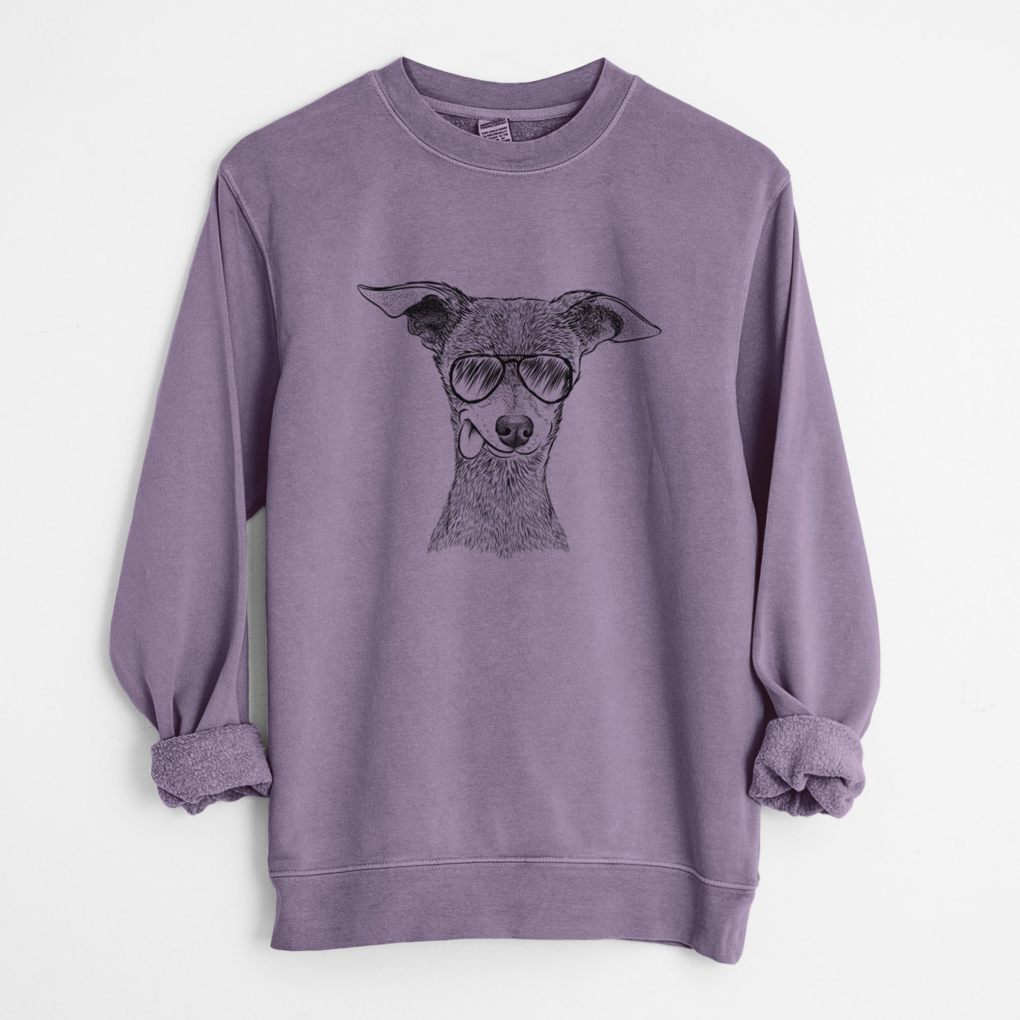 Aviator Bebe the Chihuahua - Unisex Pigment Dyed Crew Sweatshirt