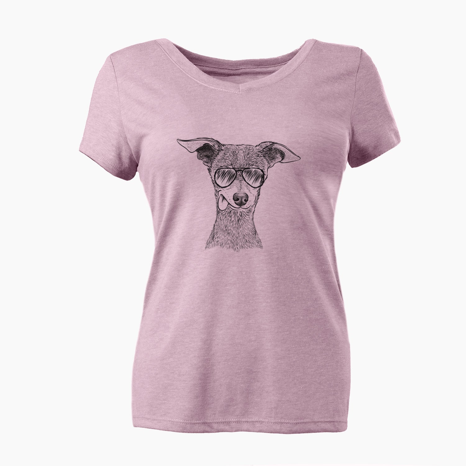 Aviator Bebe the Chihuahua - Women's V-neck Shirt