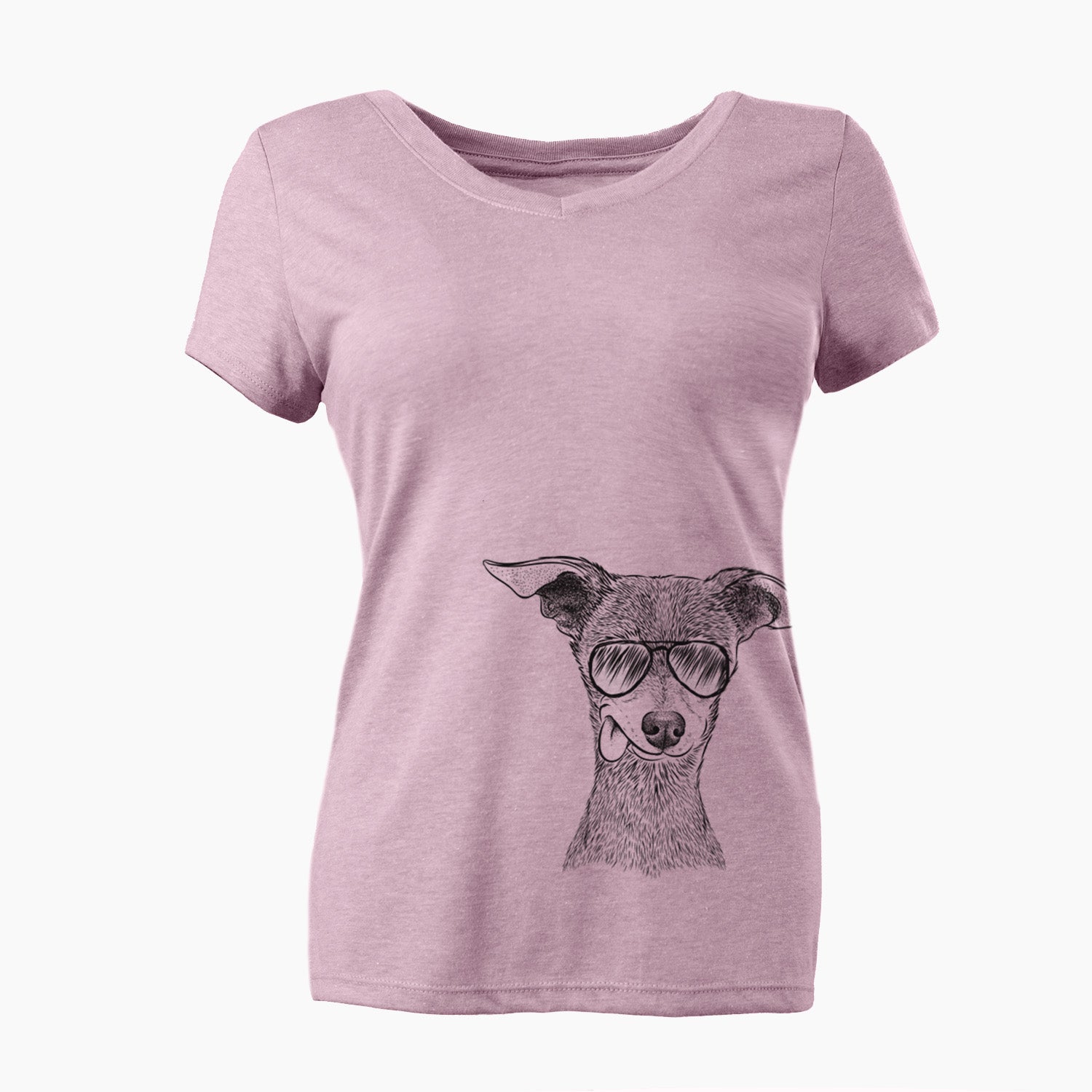 Aviator Bebe the Chihuahua - Women's V-neck Shirt