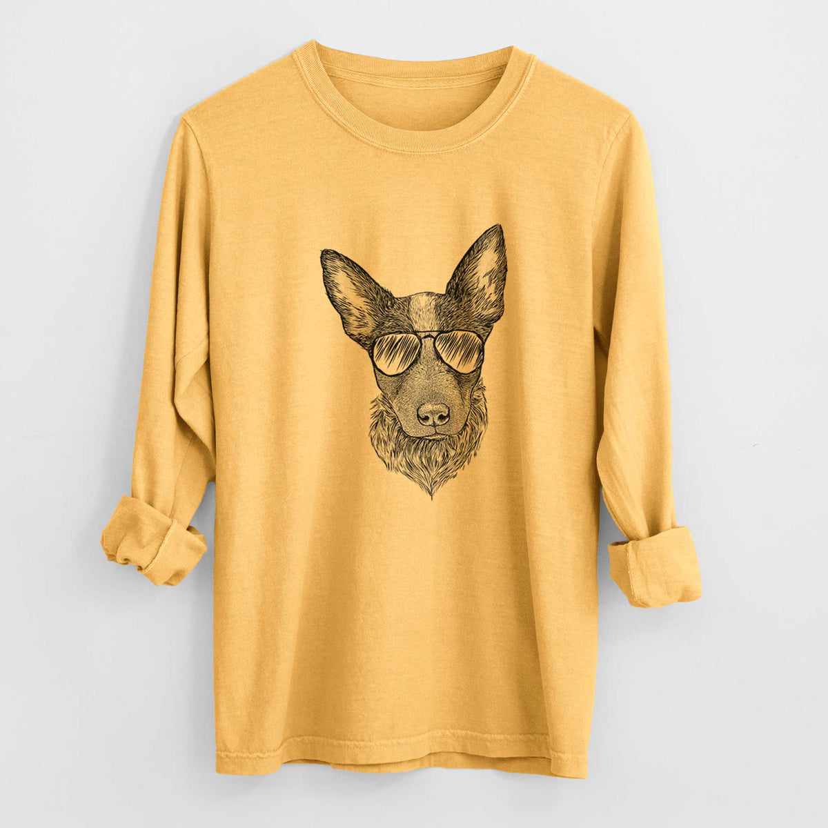 Aviator Bella the Blue Heeler Puppy - Men's Heavyweight 100% Cotton Long Sleeve