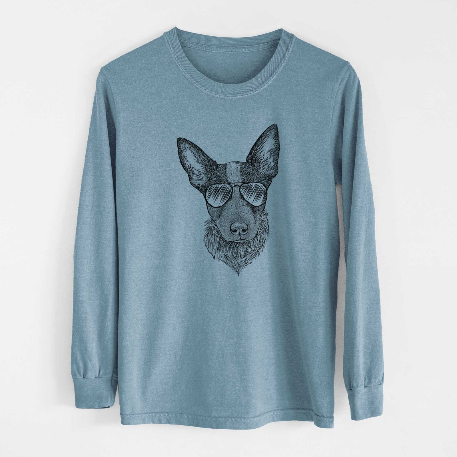 Aviator Bella the Blue Heeler Puppy - Men's Heavyweight 100% Cotton Long Sleeve