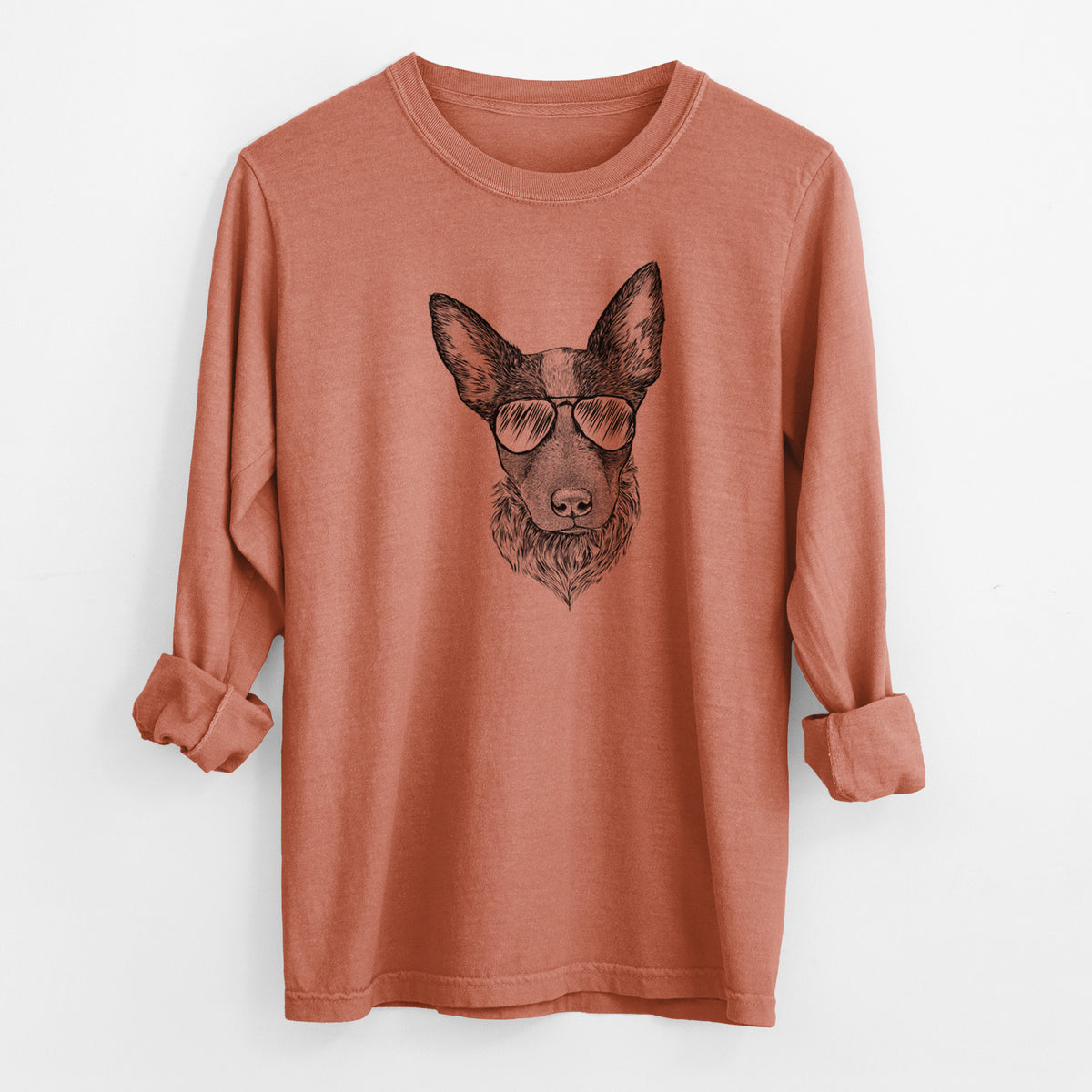 Aviator Bella the Blue Heeler Puppy - Men's Heavyweight 100% Cotton Long Sleeve