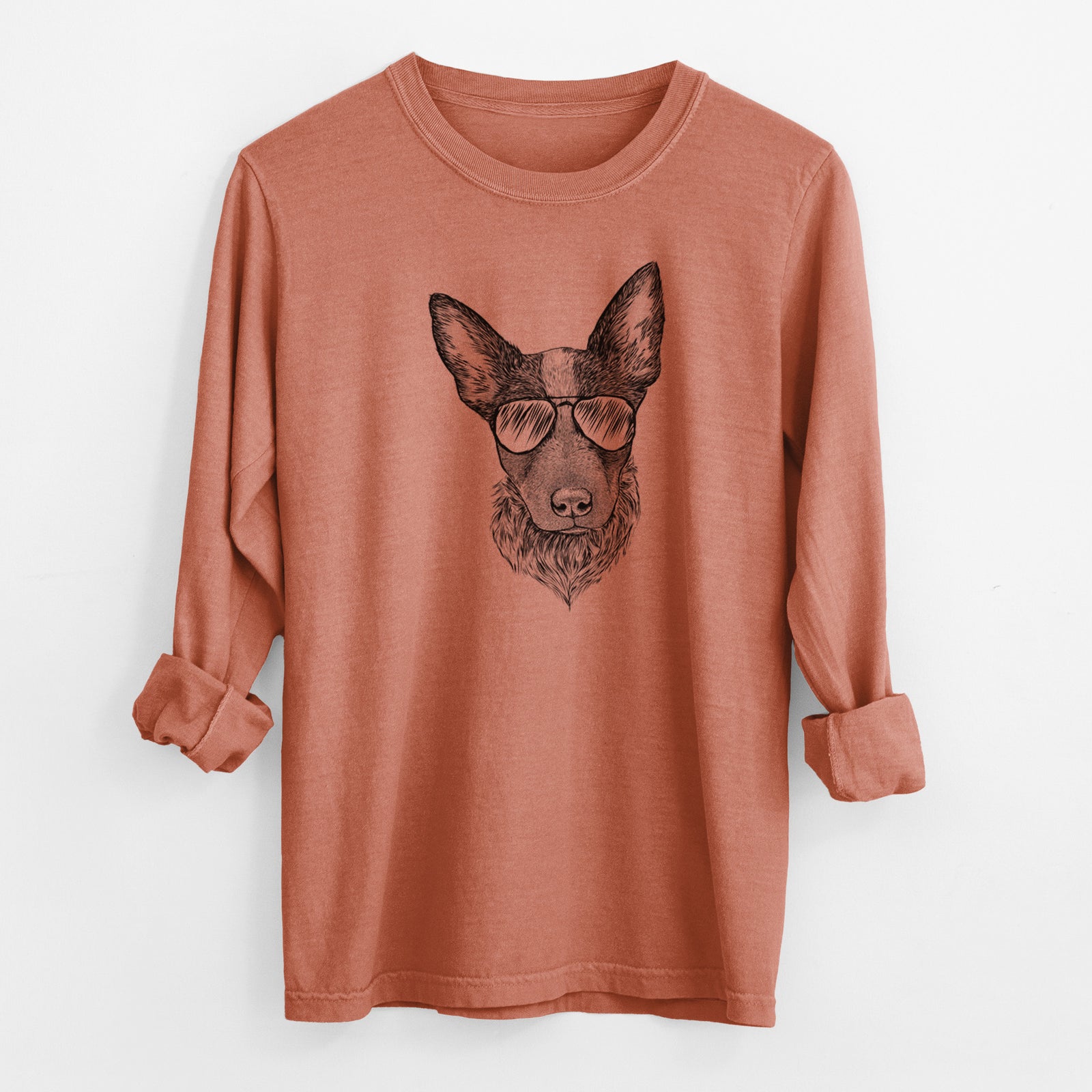 Aviator Bella the Blue Heeler Puppy - Men's Heavyweight 100% Cotton Long Sleeve