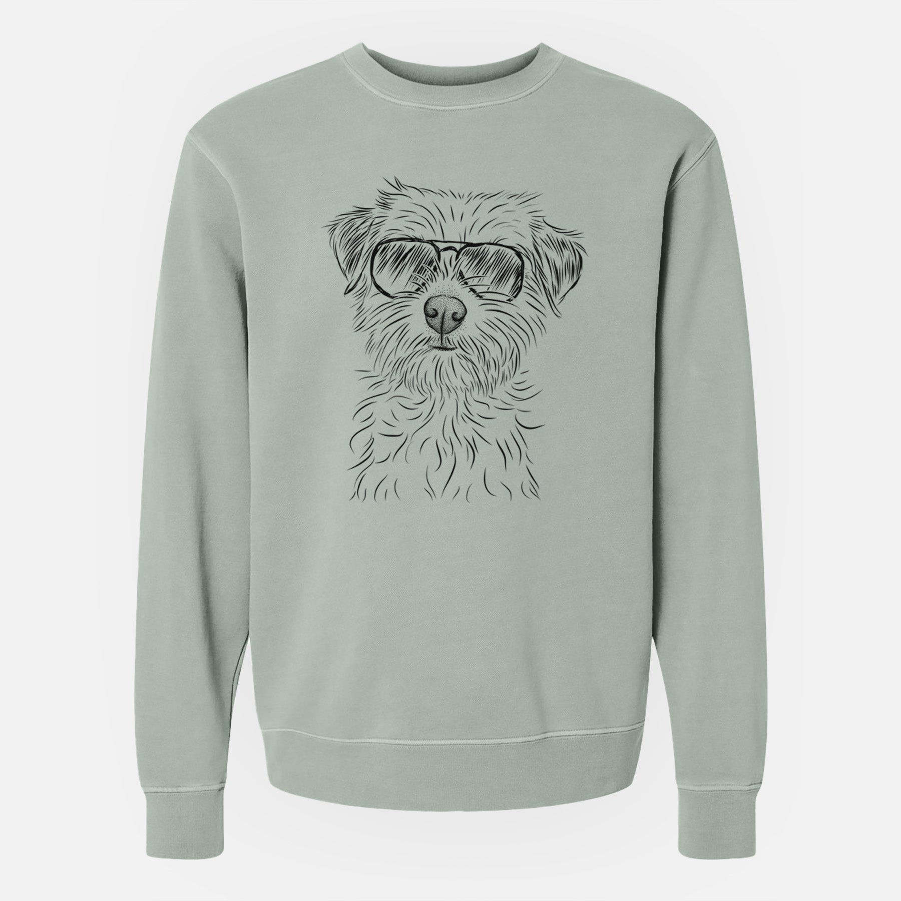 Aviator Benjamin the Border Terrier - Unisex Pigment Dyed Crew Sweatshirt